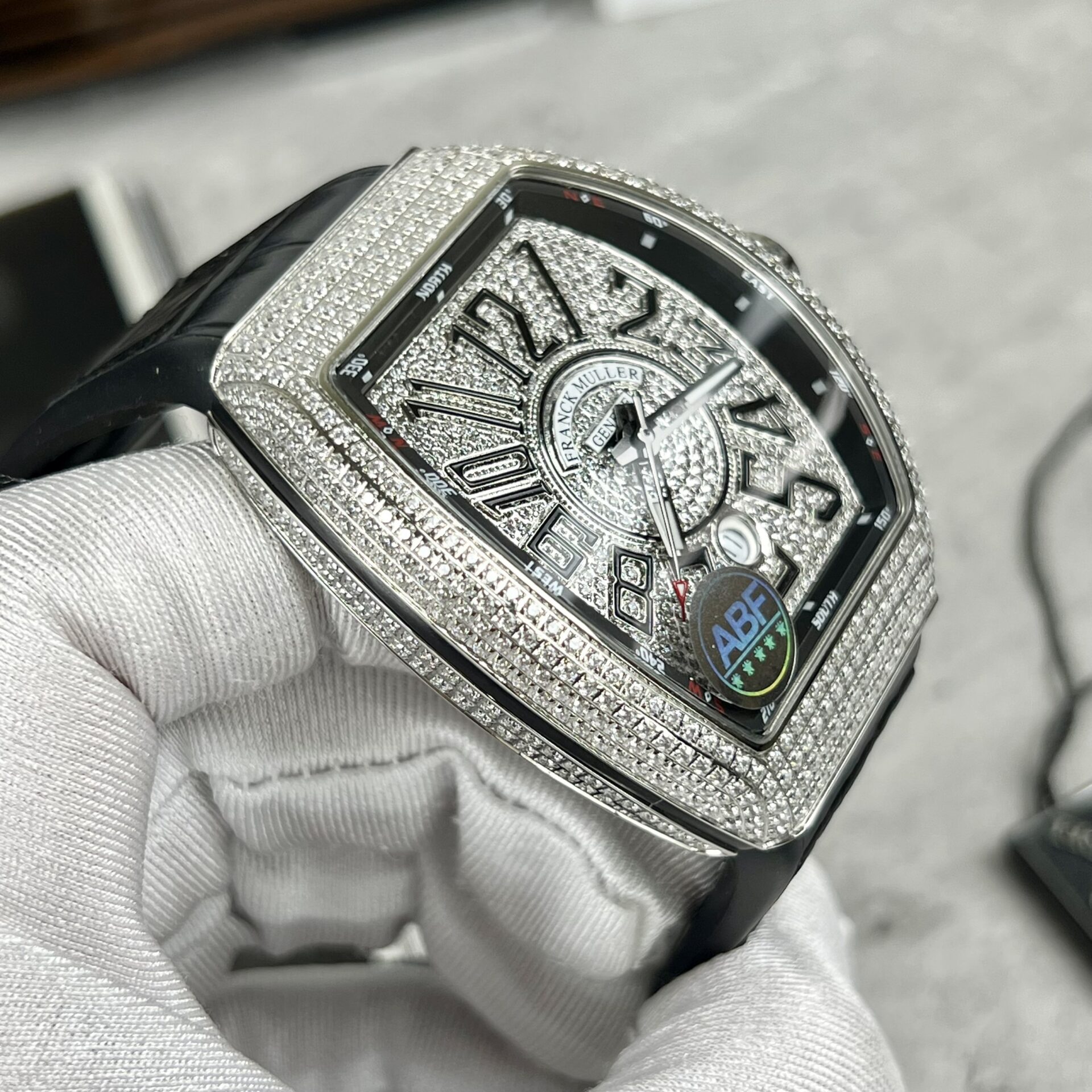 Franck Muller V45 Replica 1:1 Watch Full Diamond  ABF Factory 45mm
