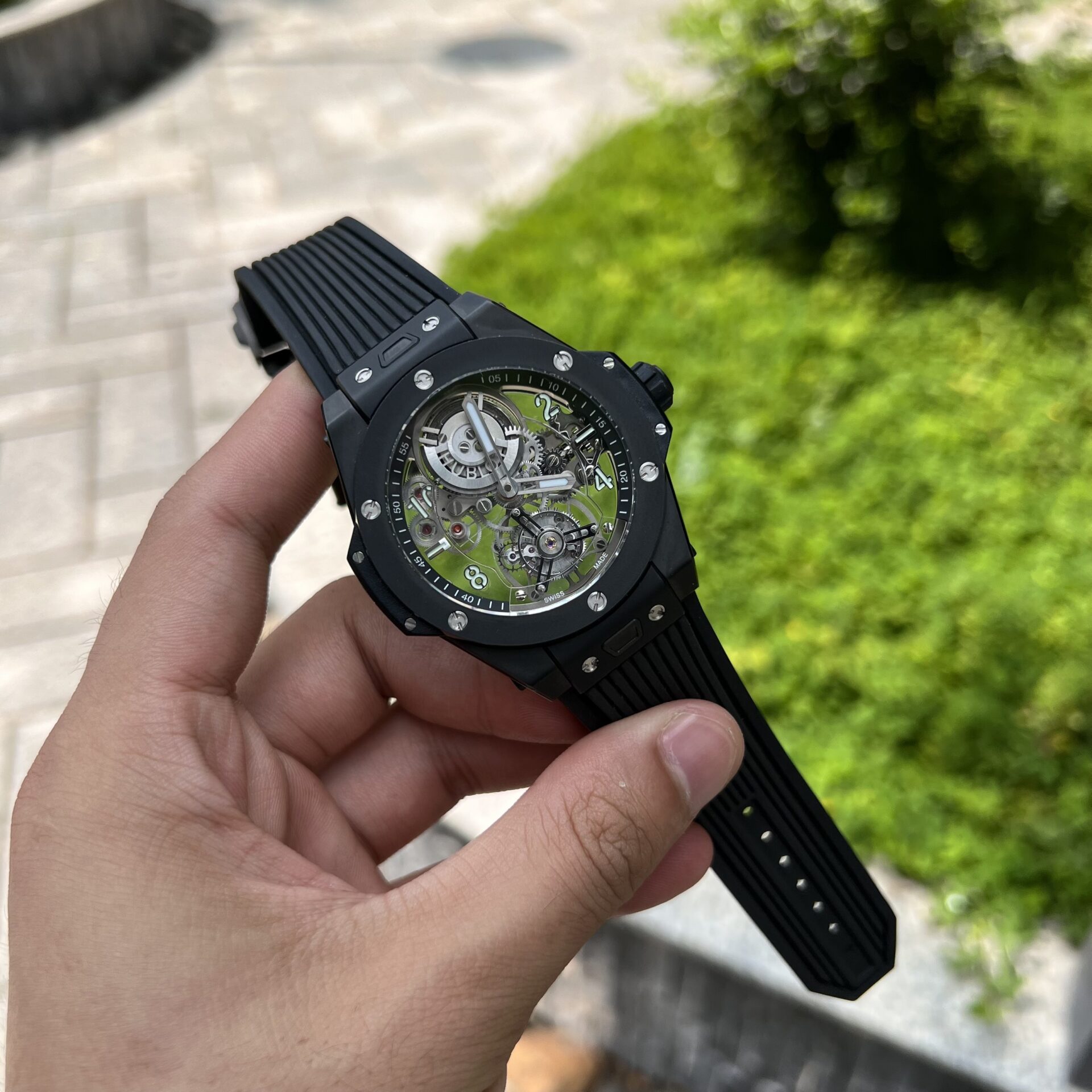 Hublot Replica 11 Watch Big Bang Tourbillon Black Ceramic Case JB Factory 45mm