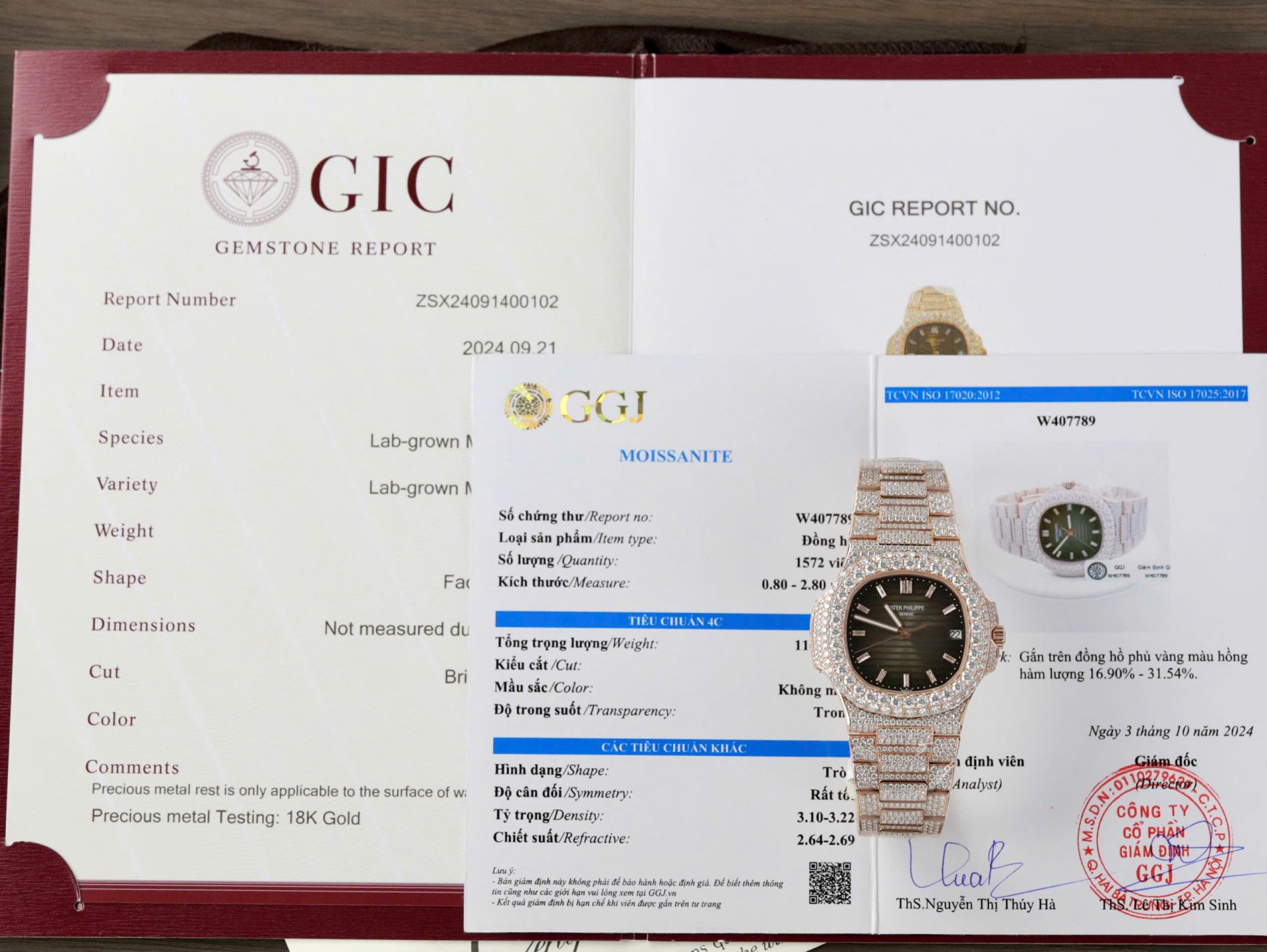 Patek Philippe Nautilus 5711 Replica Watch Gold Wrapped + Moissanite Diamonds Hong Kong Custom 40mm