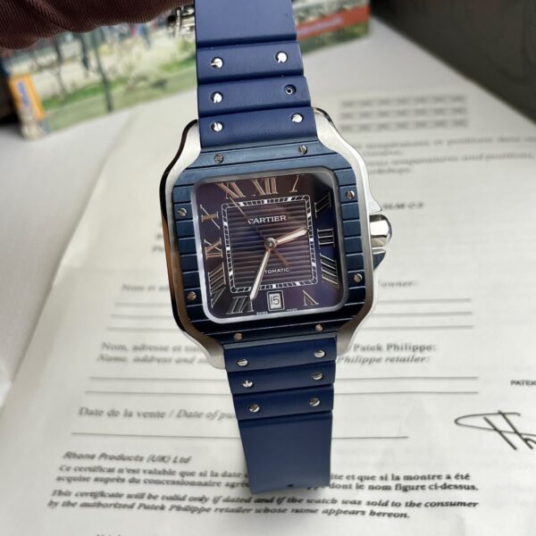 Cartier Replica 1:1 Watch Santos WSSA0030 Blue Dial Rubber Strap 39.8mm