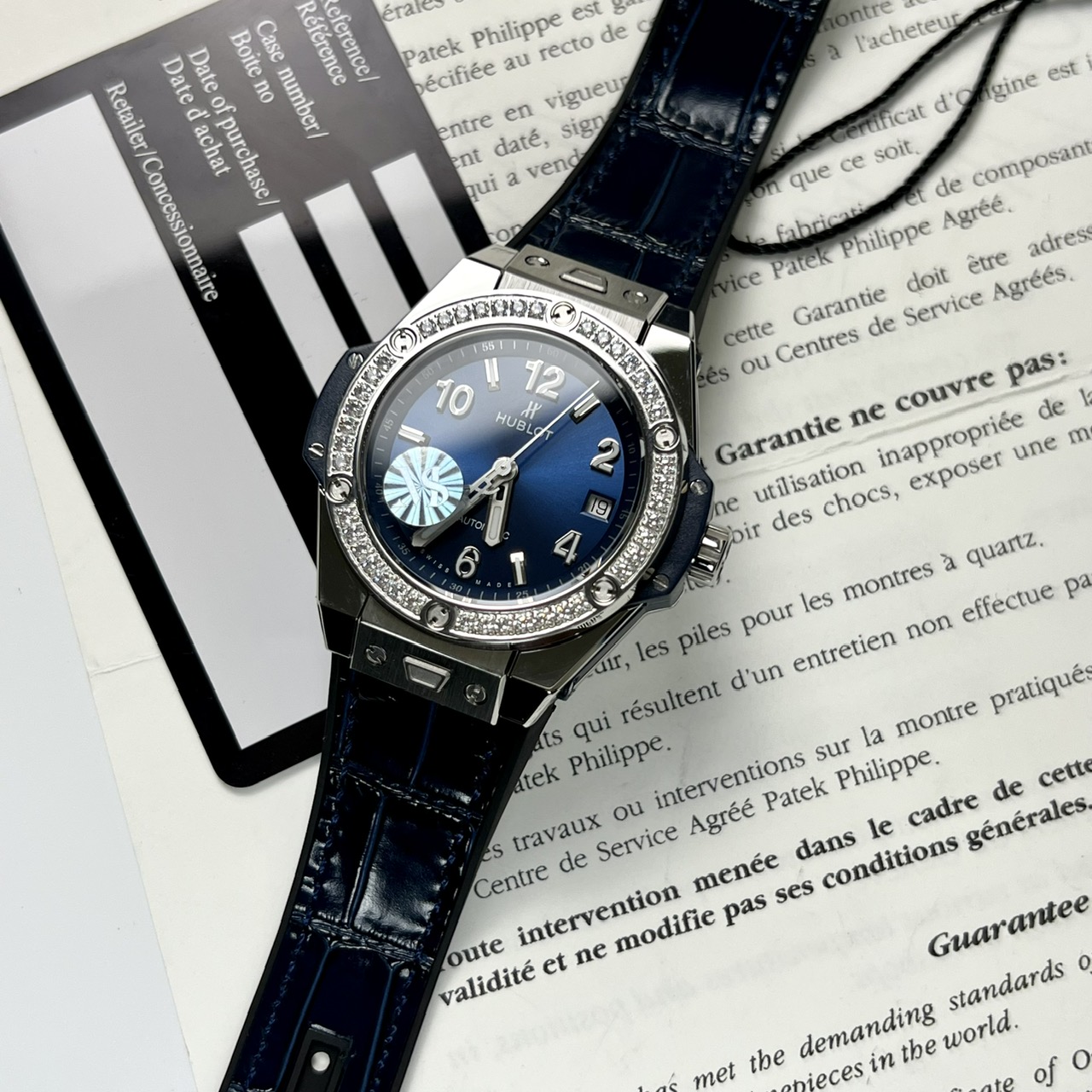 Hublot Replica 1:1 Watch Big Bang One Click Blue Dial With Diamond benzene 38mm
