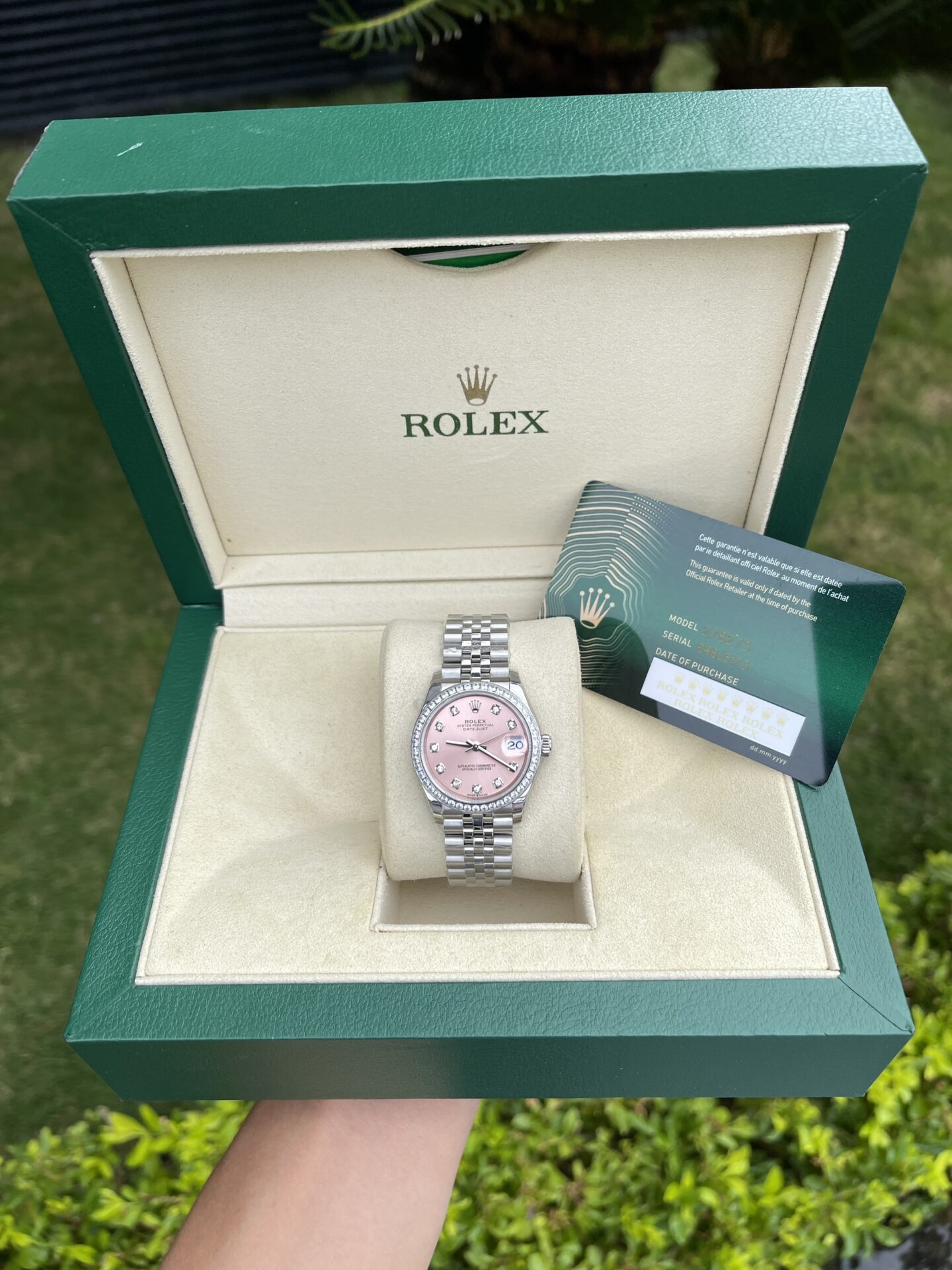 Rolex Rep 11 Watch DateJust With Diamond Bezel Pink Dial EW Factory 31mm
