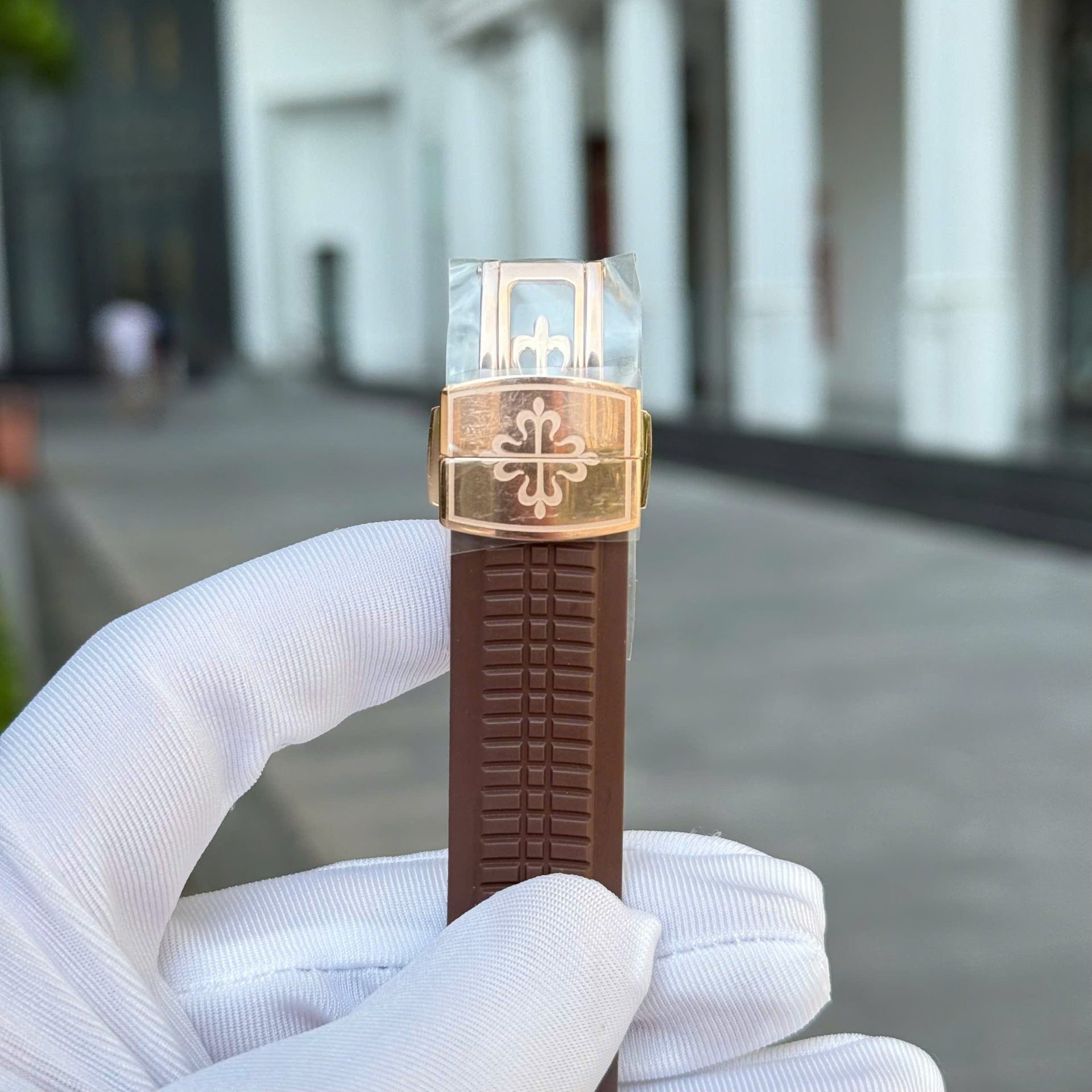 Patek Philippe Aquanaut 5167 Rose Gold Fake Watches Brown Dial Rubber Strap Custom BBF Factory 40mm