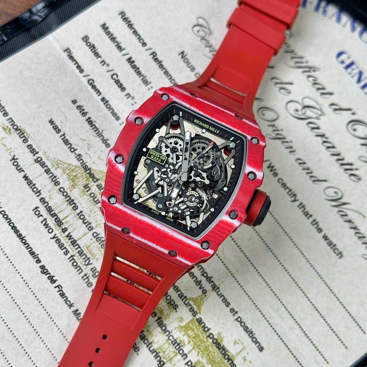 Richard Mille RM35-02 Replica 1:1 Watch Red Full Carbon BBR 45mm