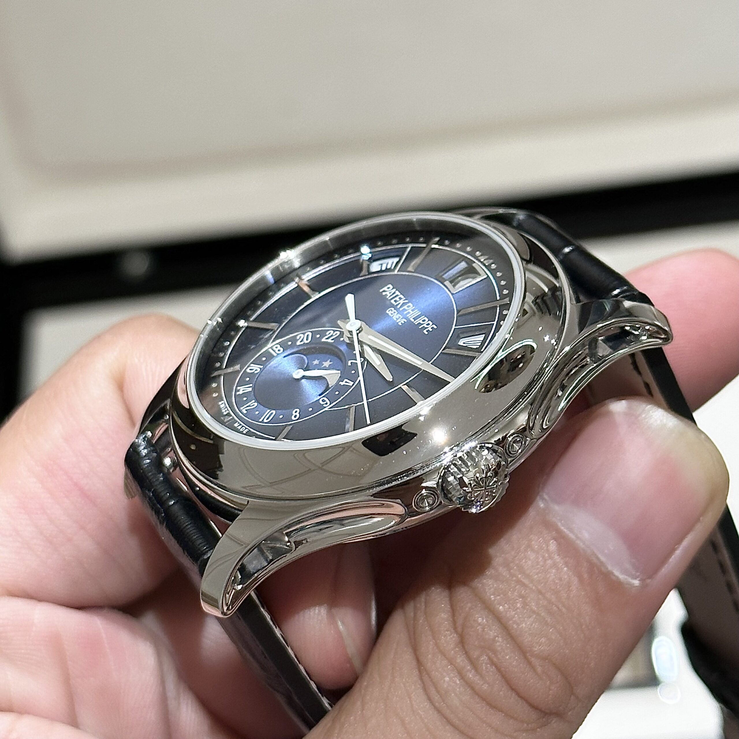 Patek Philippe Complications 5205G Blue Dial Leather Strap Replica 11 Watch 40mm