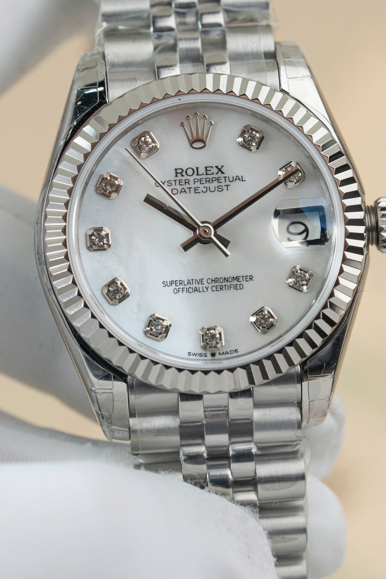 Rolex DateJust Lady Fake Watch Dial Mother Of Pearl Jubilee Strap 31mm