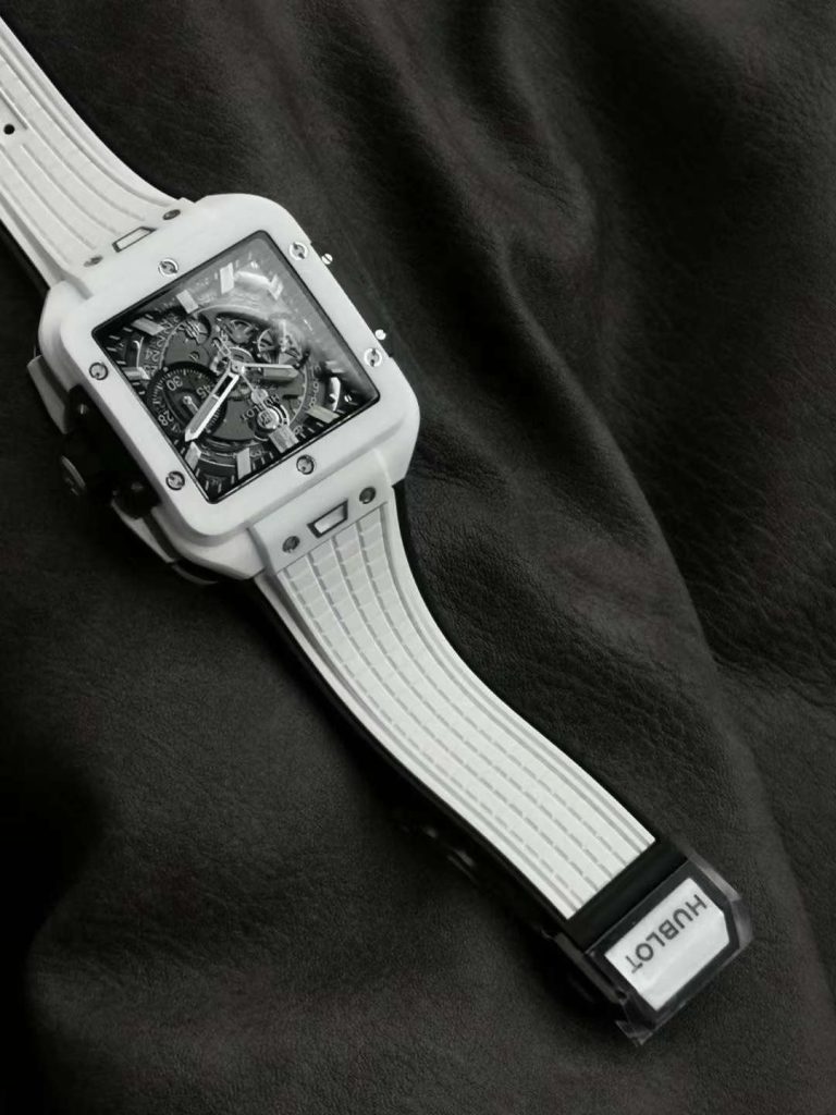 Hublot Replica 1:1 Watch Square White Ceramic Bang Unico Chronograph Factory BBF 42mm