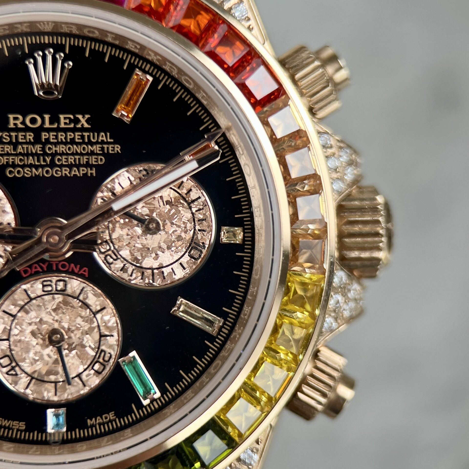 Rolex Replica 11 Watch Daytona Rainbow Rose Gold Plated  40mm