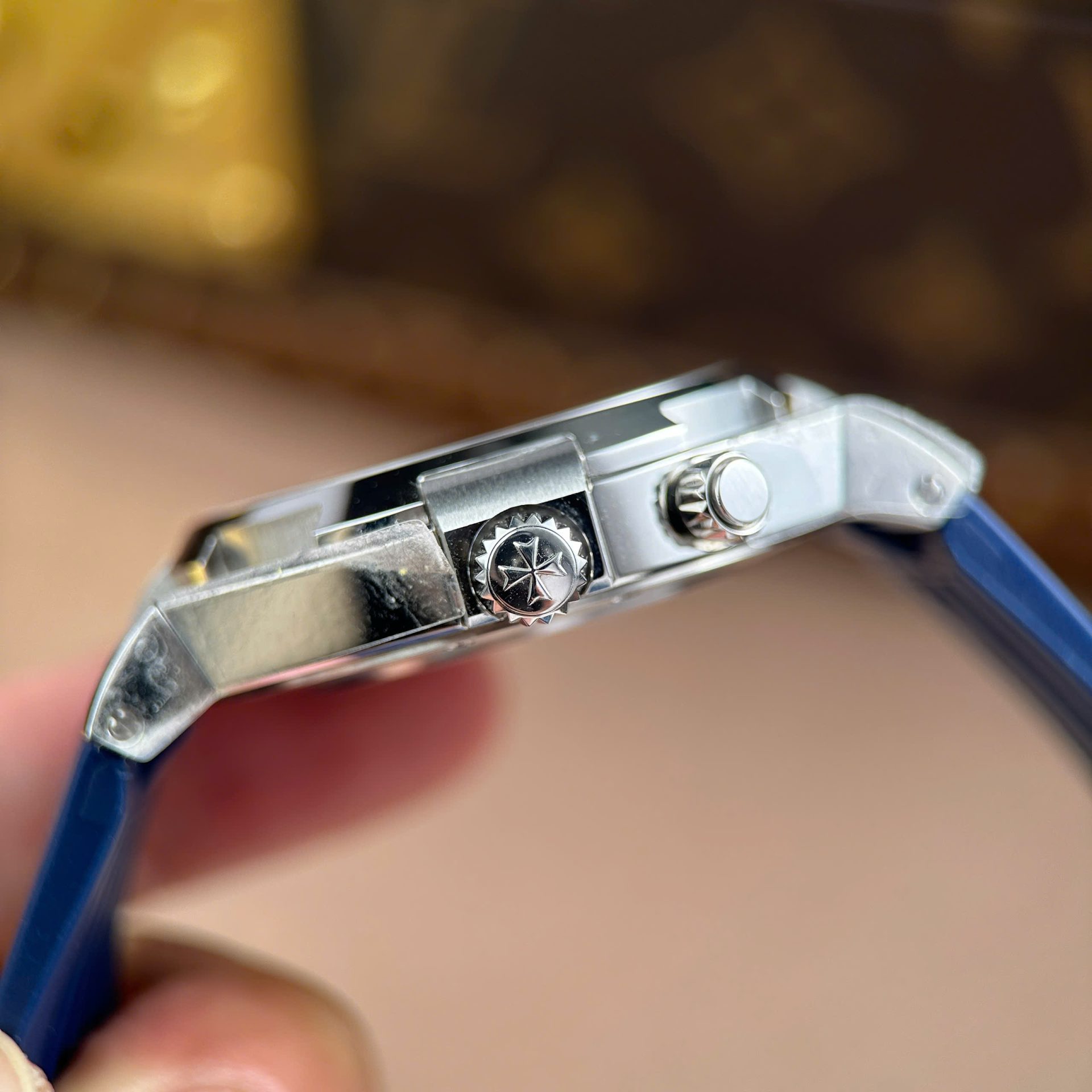 Vacheron Constantin Overseas Dual Time 47450 Replica Watches Blue Dial Rubber Strap 9F Factory 42mm