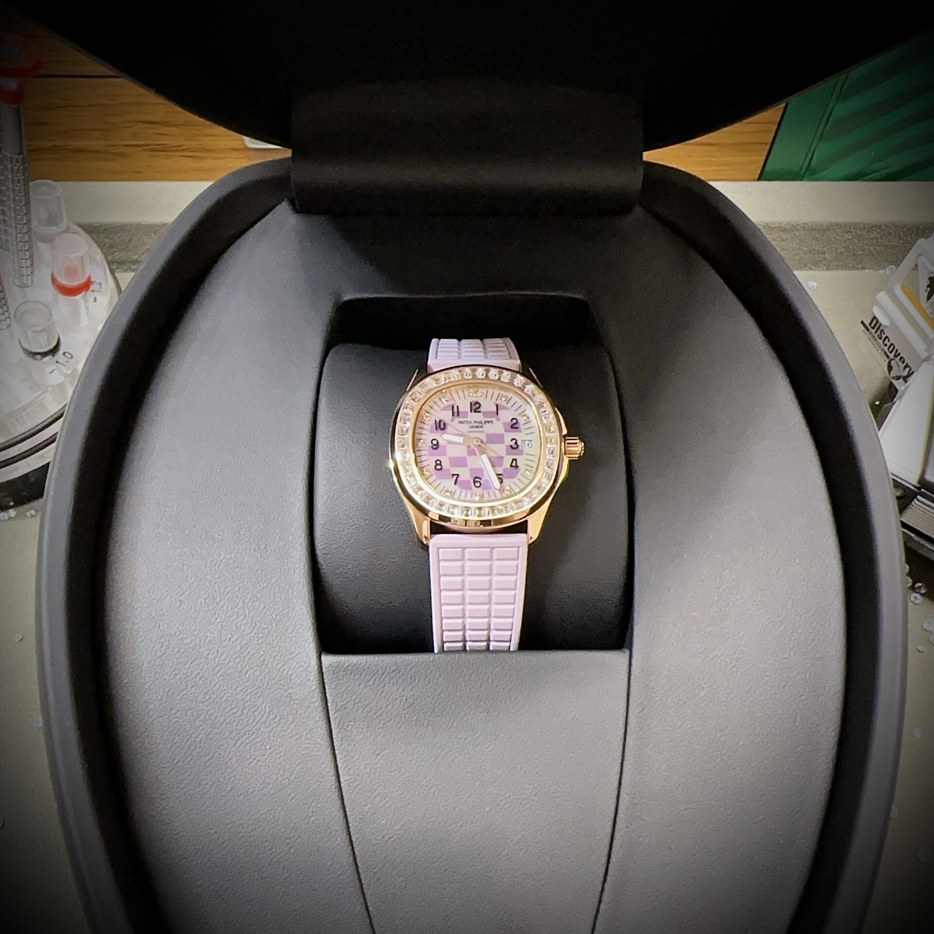 Patek Philippe Aquanaut 5072R Women Pink Rose Gold Plated Rep 11 Watch PPF 35.6mm