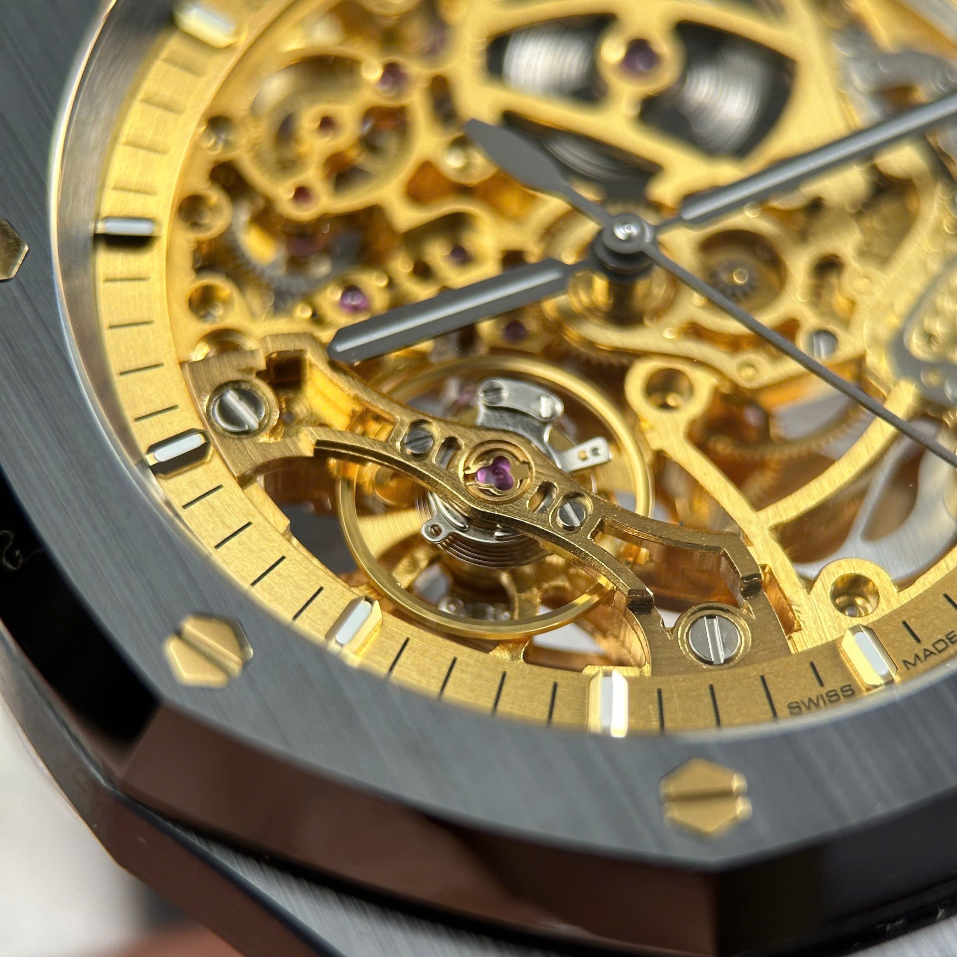 Audemars Piguet Royal Oak 15416 Black Ceramic Best Replica Watches Dial Skeleton THB Factory 41mm
