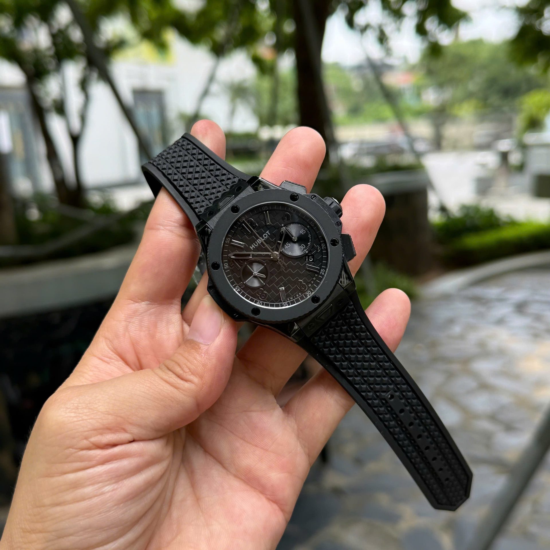 Hublot Knock Off Watches Big Bang 20th Anniversary Chronograph Ceramic All Black BBA Factory 43mm