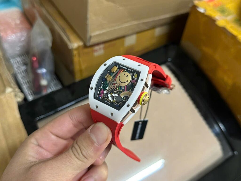 Richard Mille Replica 1:1 Watch RM88 Smiley Red Rubber Strap 42mm