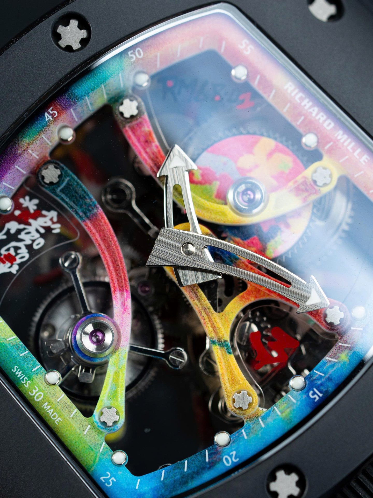 Richard Mille RM68-01 Cyril Kongo Imitation Watches Black Ceramic Rubber Strap 45mm