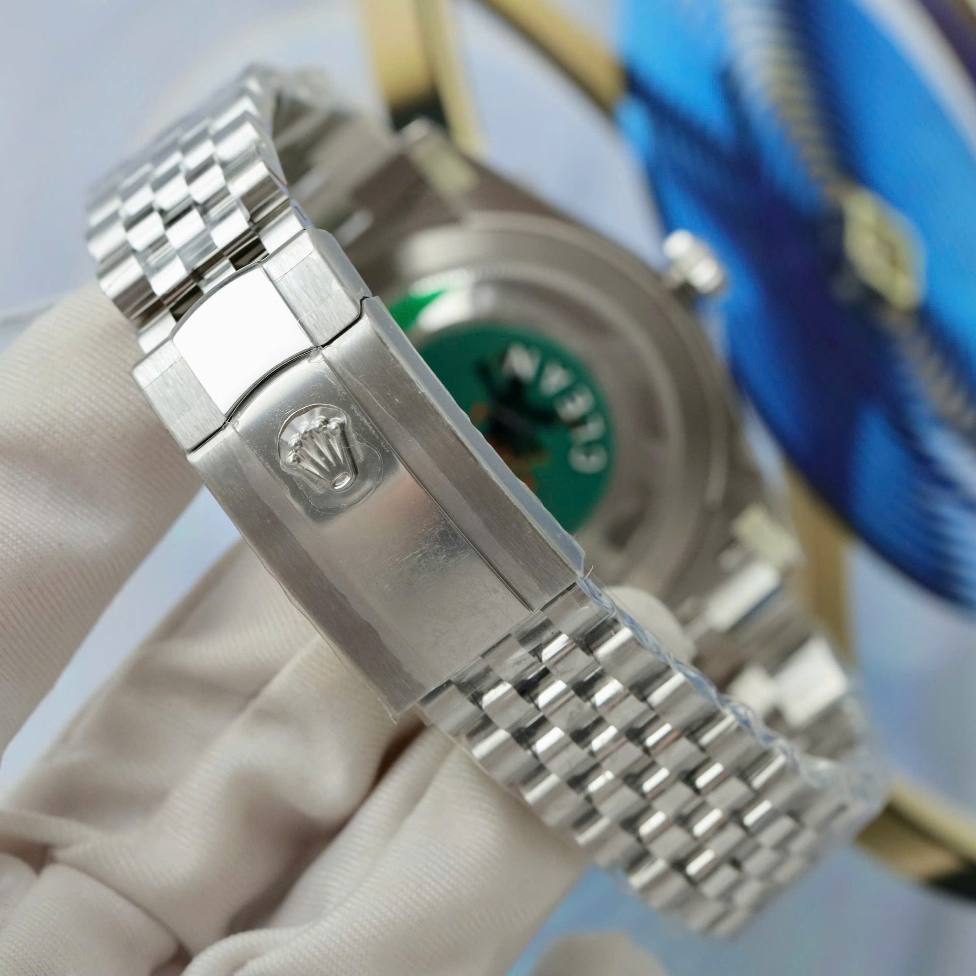 Rolex DateJust Knock Off Watches Blue Dial Moissanite Diamonds Clean Factory 41mm