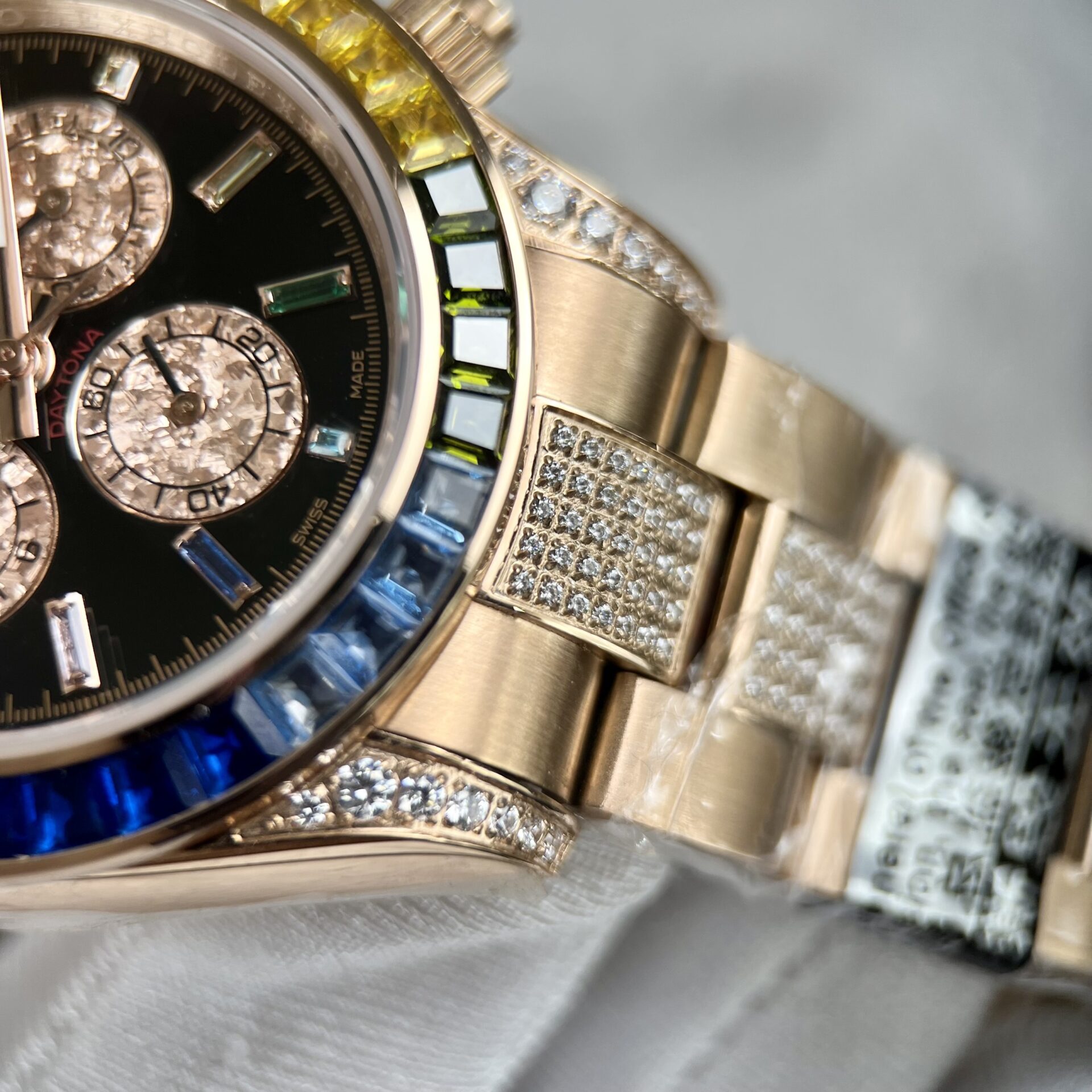Rolex Replica 11 Watch Daytona Rainbow Rose Gold Plated  40mm