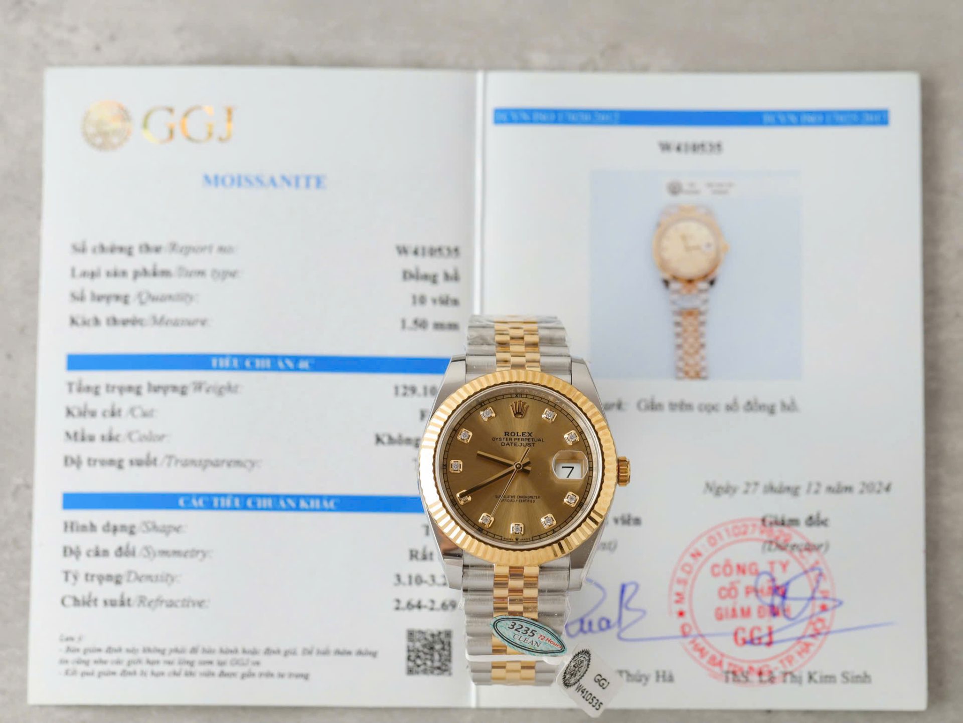 Rolex DateJust Copies Watches Yellow Champagne Dial Moissanite Diamonds Clean Factory 41mm