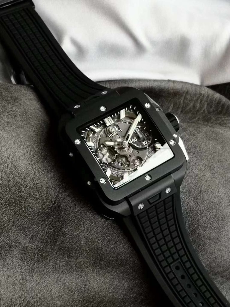 Hublot Replica 1:1 Watch Black Ceramic Square Bang Unico Chronograph 42mm