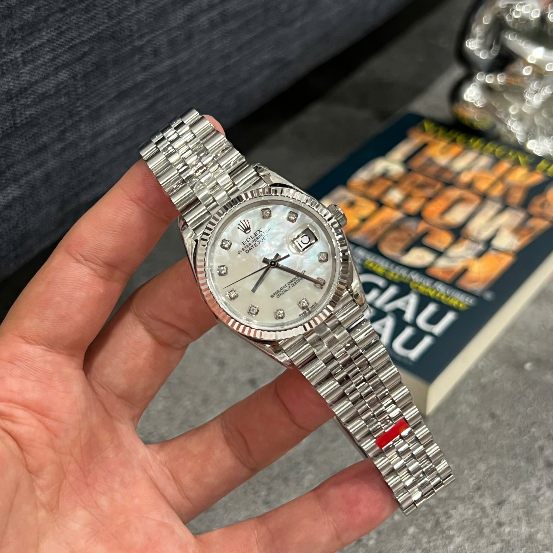 Rolex DateJust 126234 Luxury Replica Watches Mother Of Pearl   Moissanite Dial VS Factory 36mm