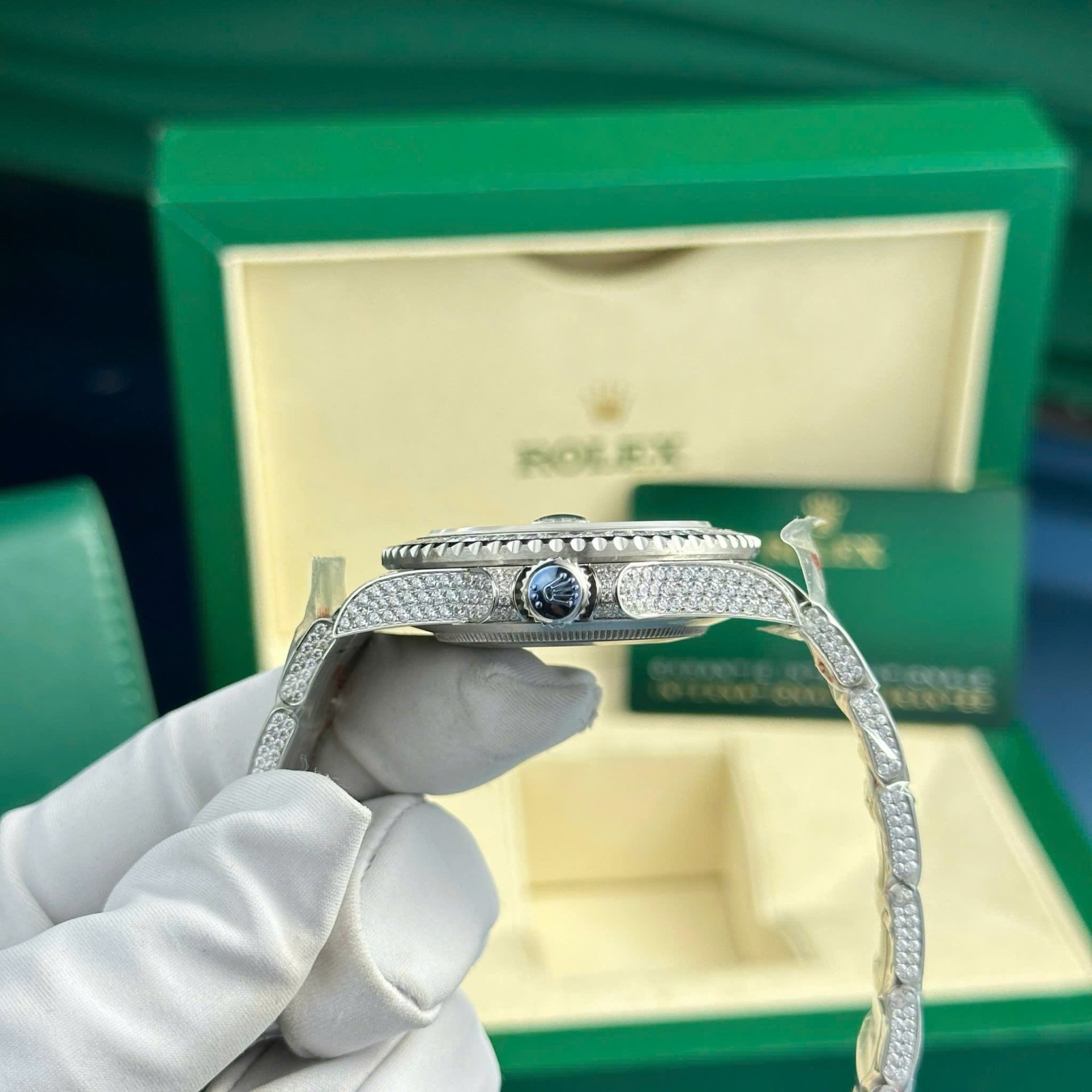 Rolex GMT Master II Iced Out Replica Watch Swiss Movement AMG Factory 40mm