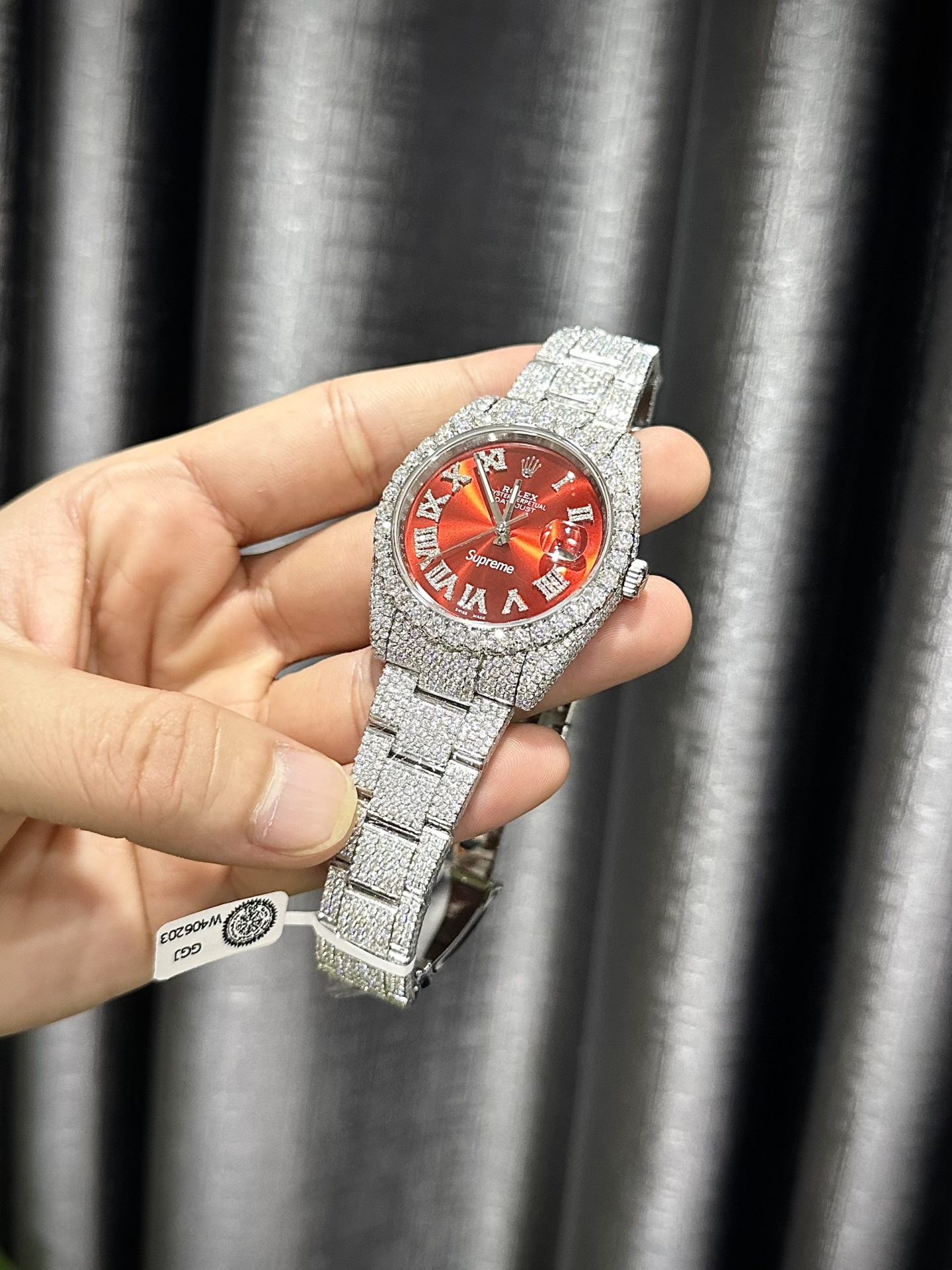 Rolex Replica 1:1 Watch DateJust Supreme Full Diamond Moissanite Hong Kong 41mm