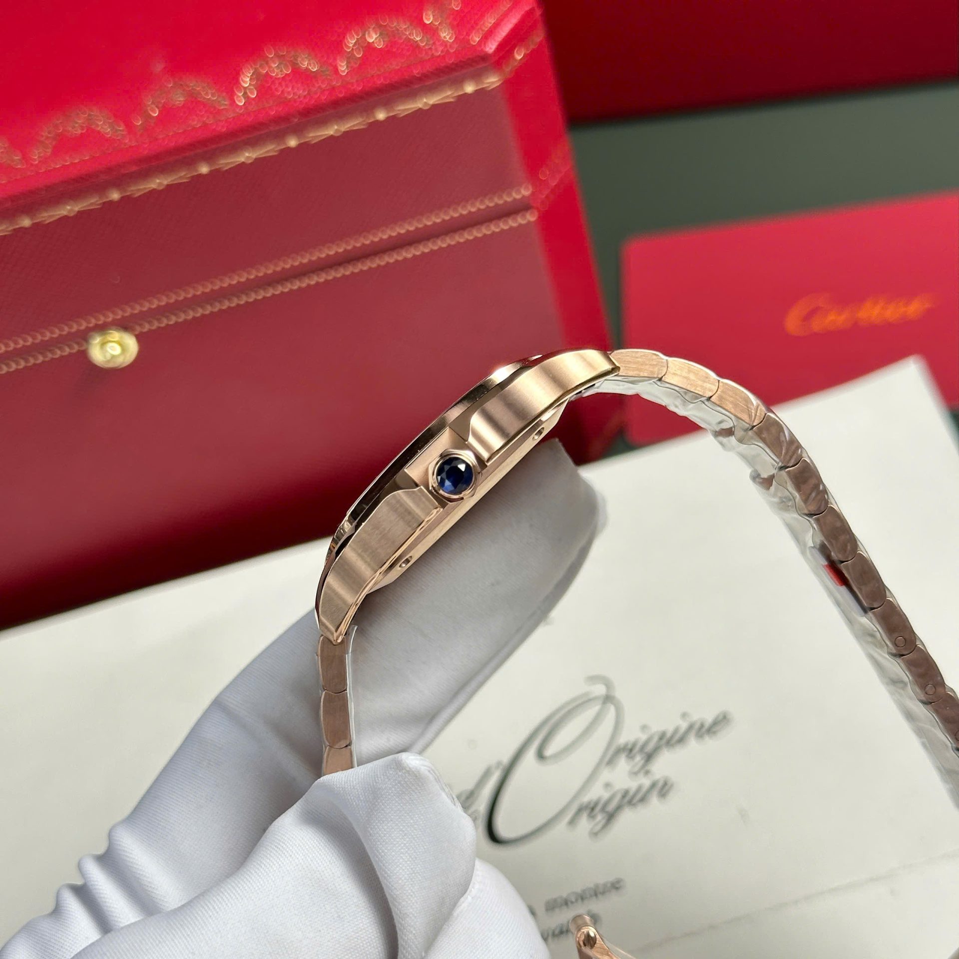 Cartier Santos Rose Gold Replica 11 Watch Dial White BV Factory 35mm