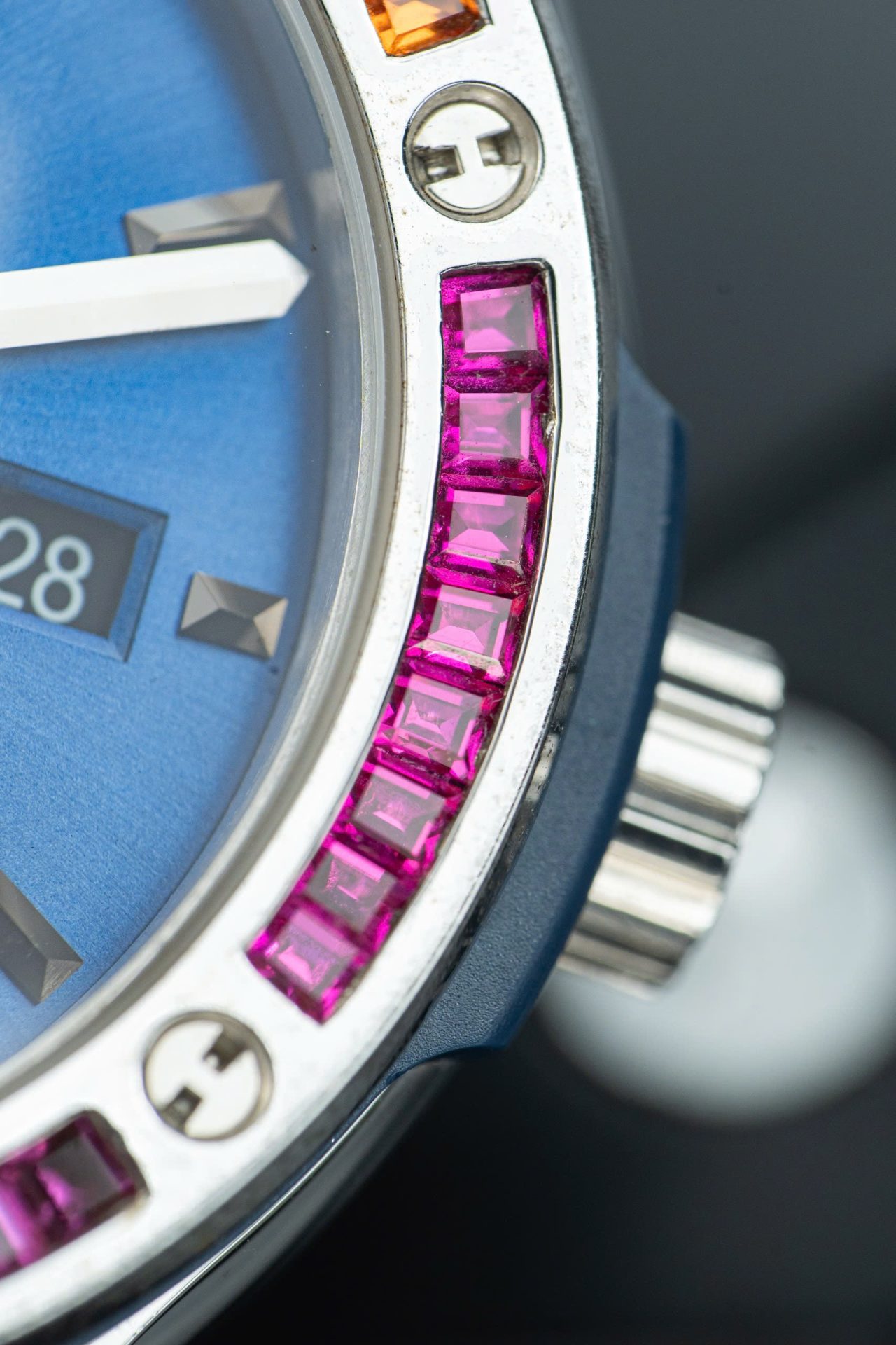 Hublot Classic Fusion Titanium Rainbow Refined Synthentic Gemstones Bezel Best Copy 42mm