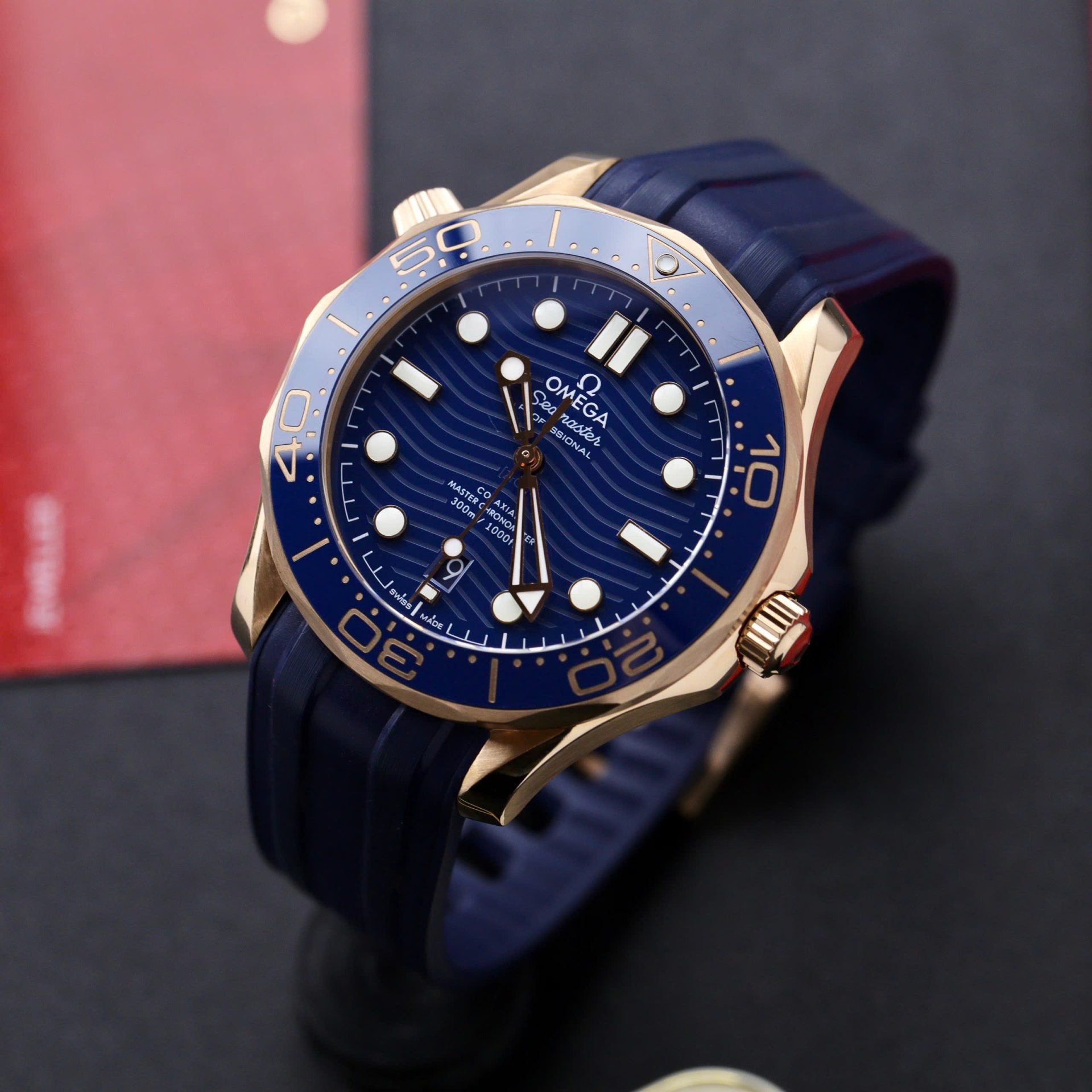 Omega Seamaster Diver 300M Good Imitation Watches Blue Dial Rubber Strap VS Factory 42mm