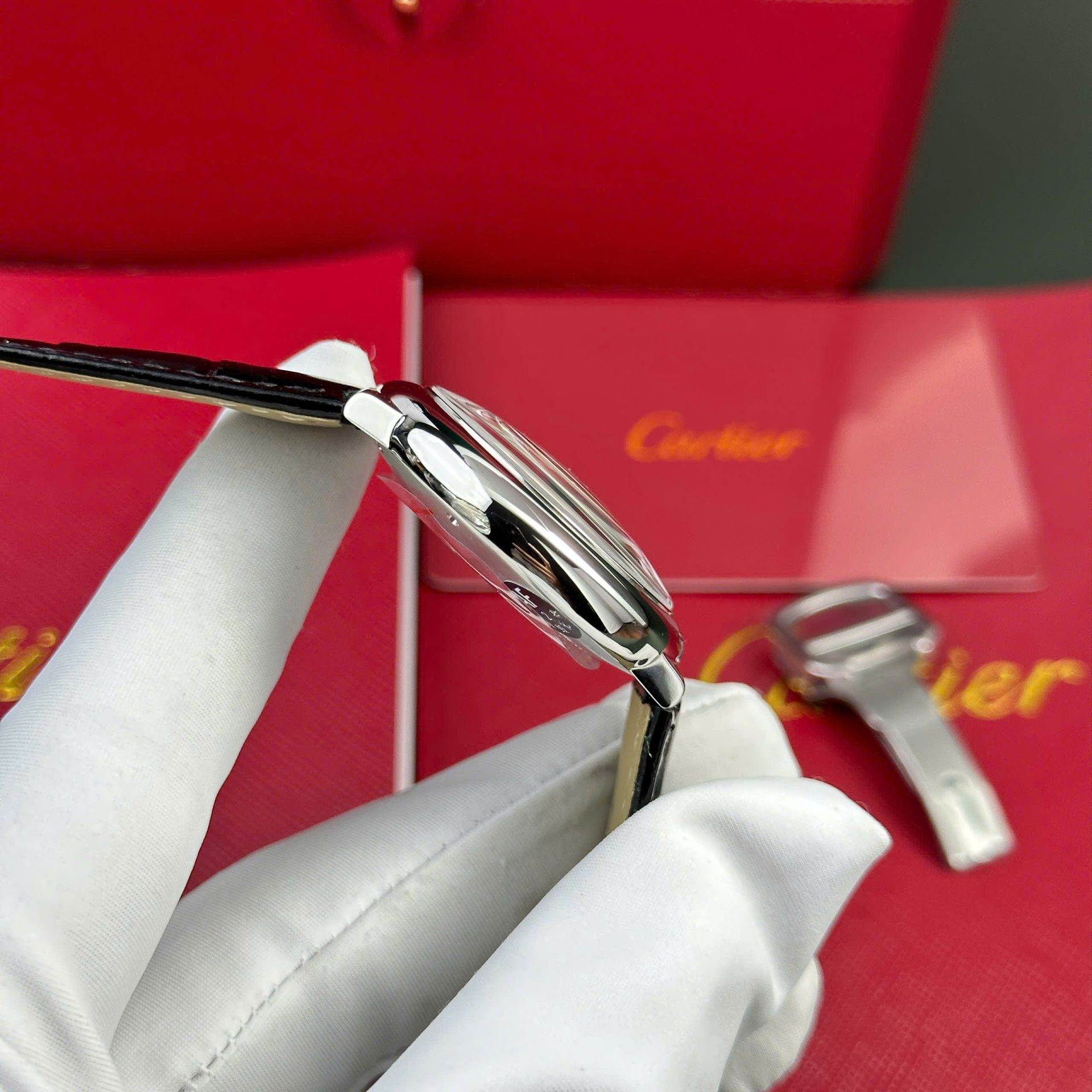 Cartier Ballon Bleu Replica 11 Watch White Dial Leather Strap AF Factory 36mm
