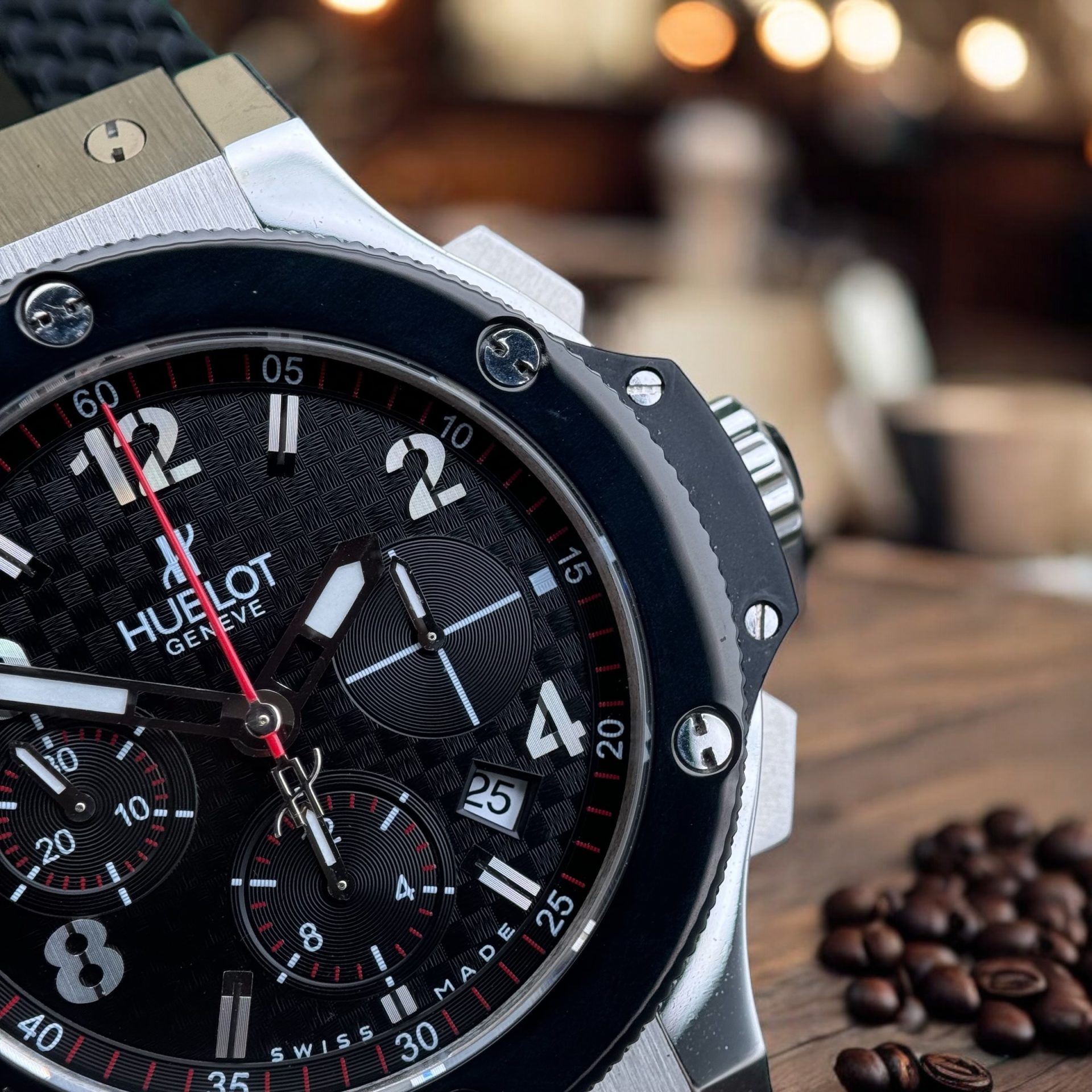 Hublot Replica 1:1 Watch Big Bang Chronograph Titanium Black Ceramic Bezel 44mm