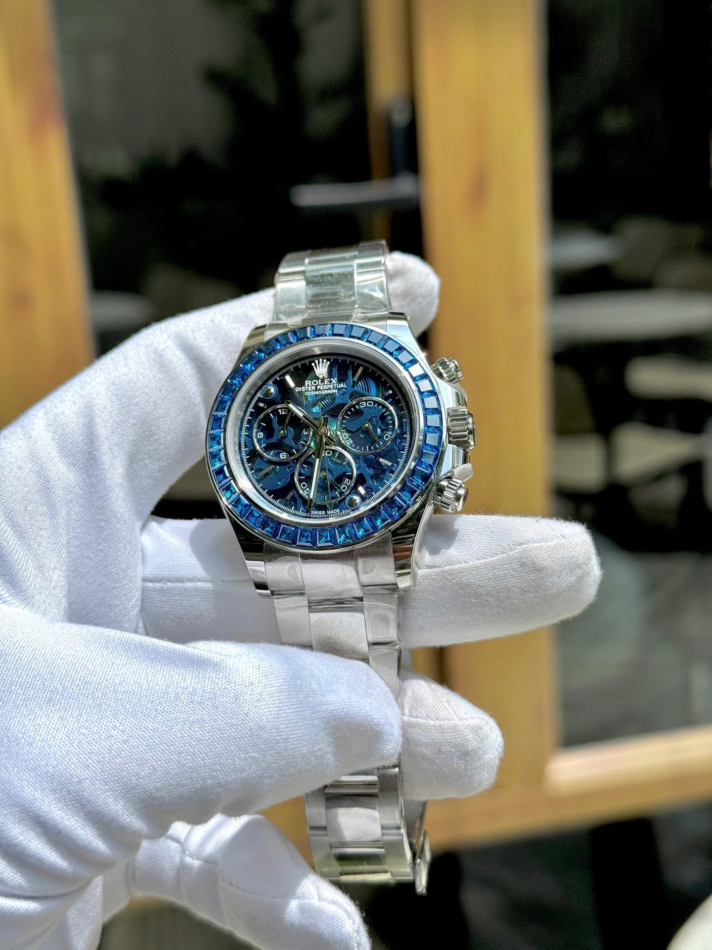 Rolex Luxury Replica Watches Daytona Arolla Challenge Blue Stone Automatic Swis Movmenet 40mm