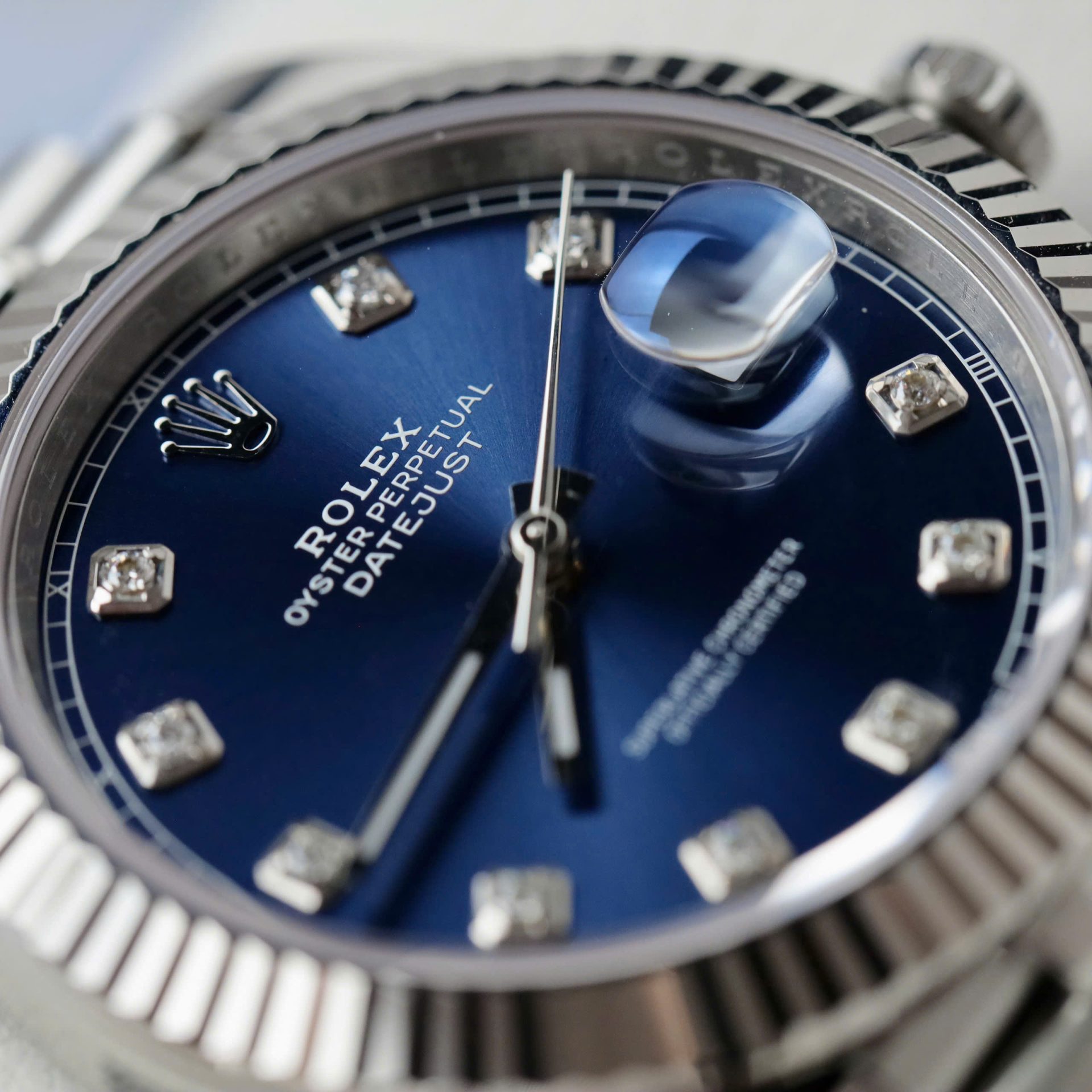 Rolex DateJust Knock Off Watches Blue Dial Moissanite Diamonds Clean Factory 41mm