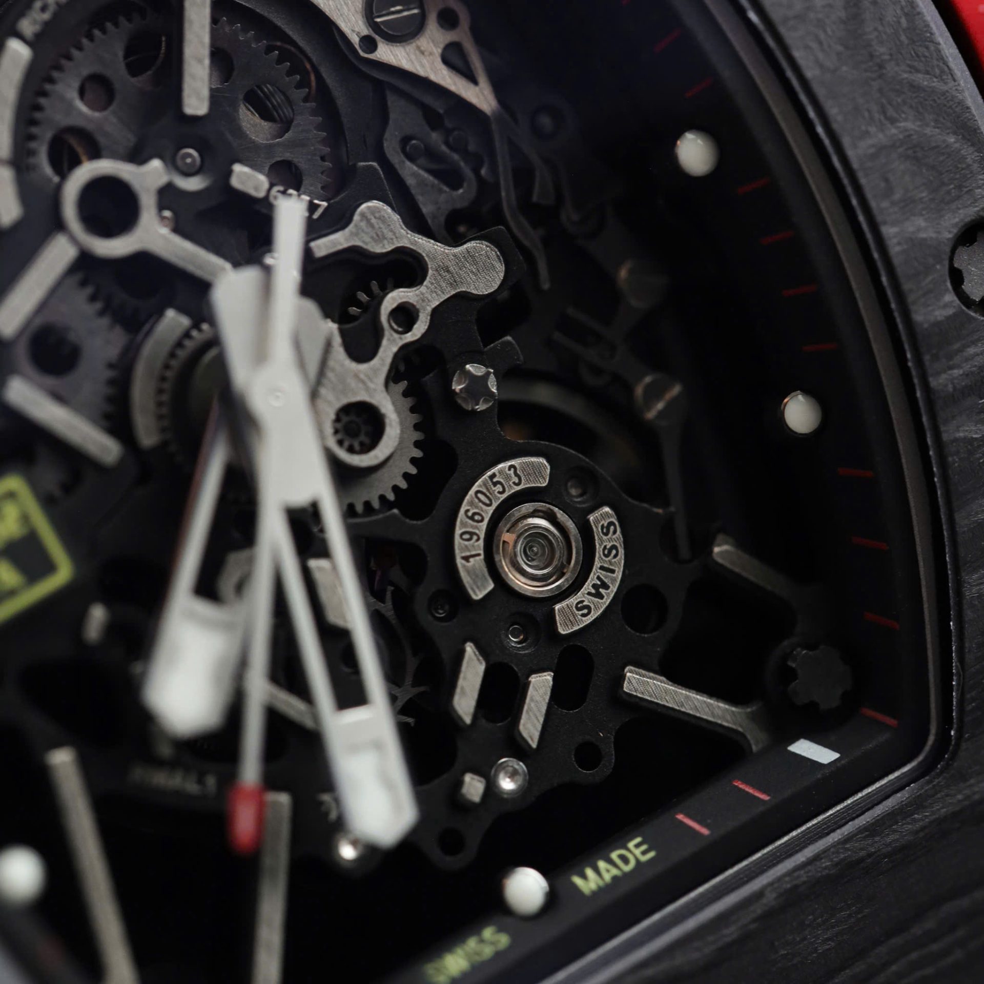 Richard Mille RM35-02 Knock Off Watches Carbon Super Light Rubber Strap Red ZF Factoy 44mm