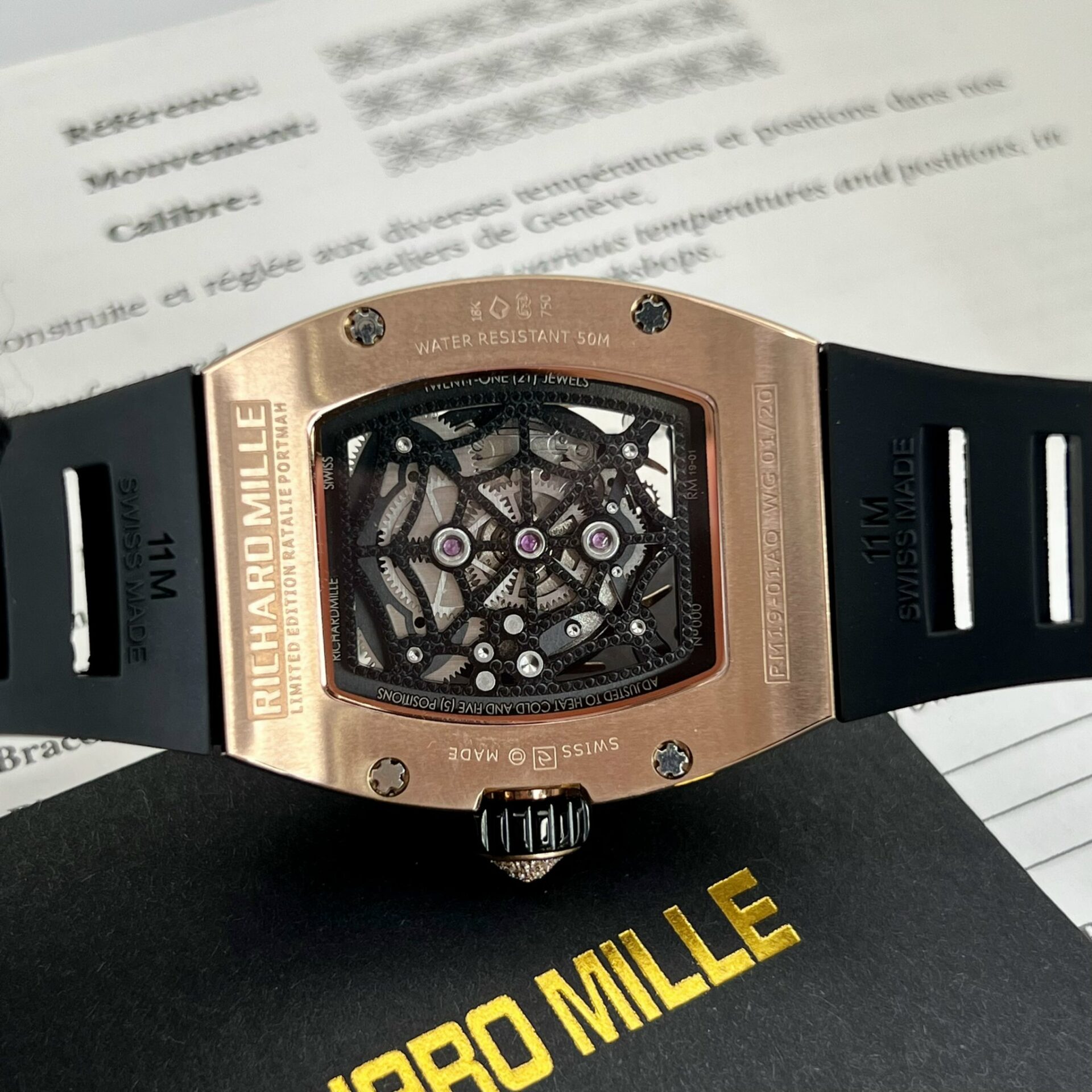 Richard Mille RM 19-01 Rose Gold With Diamonds Replica 11 Watch Spider 42MM