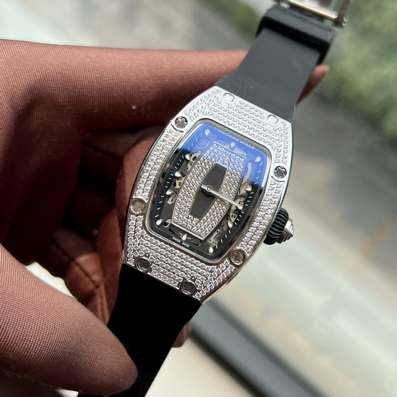 Richard Mille Replica 11 Watch RM007 Women s with Stone Rubber Strap 36mm
