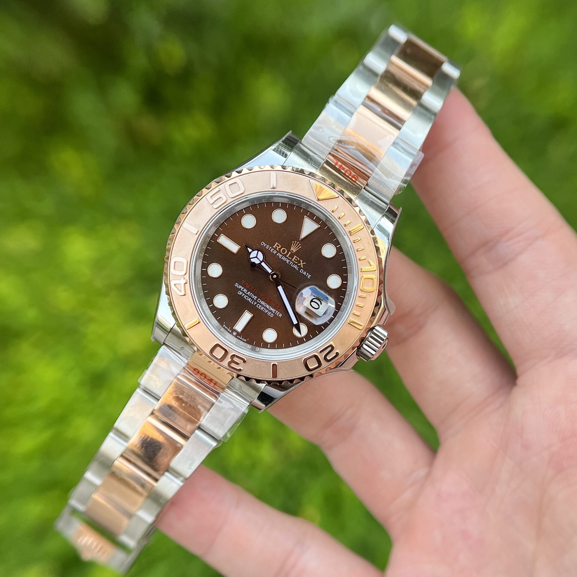 Rolex Replica Watch Yacht-Master Chocolate Dial Demi Strap EW Factory 40mm