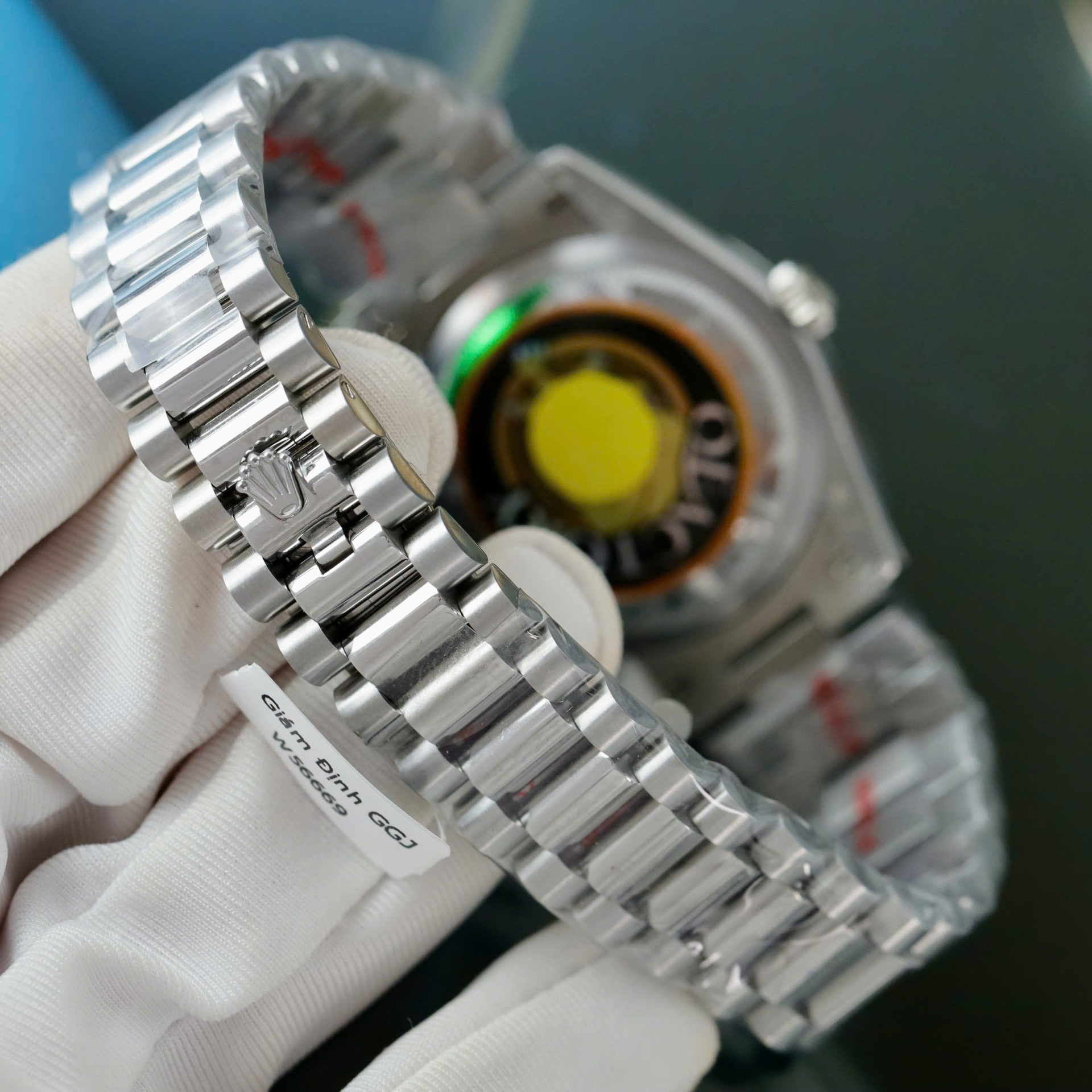 Rolex Day-Date Meteorite Dial Replica Watches Moissanite Diamonds Custom QF Factory 36mm
