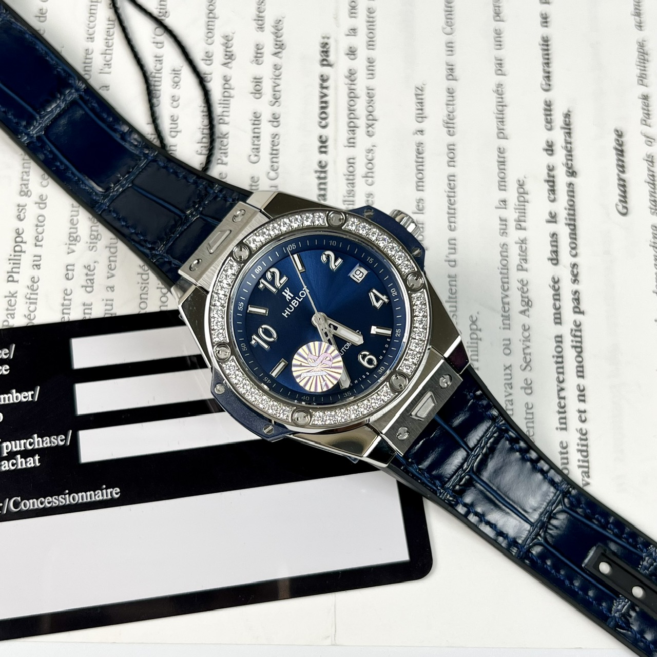 Hublot Replica 1:1 Watch Big Bang One Click Blue Dial With Diamond benzene 38mm
