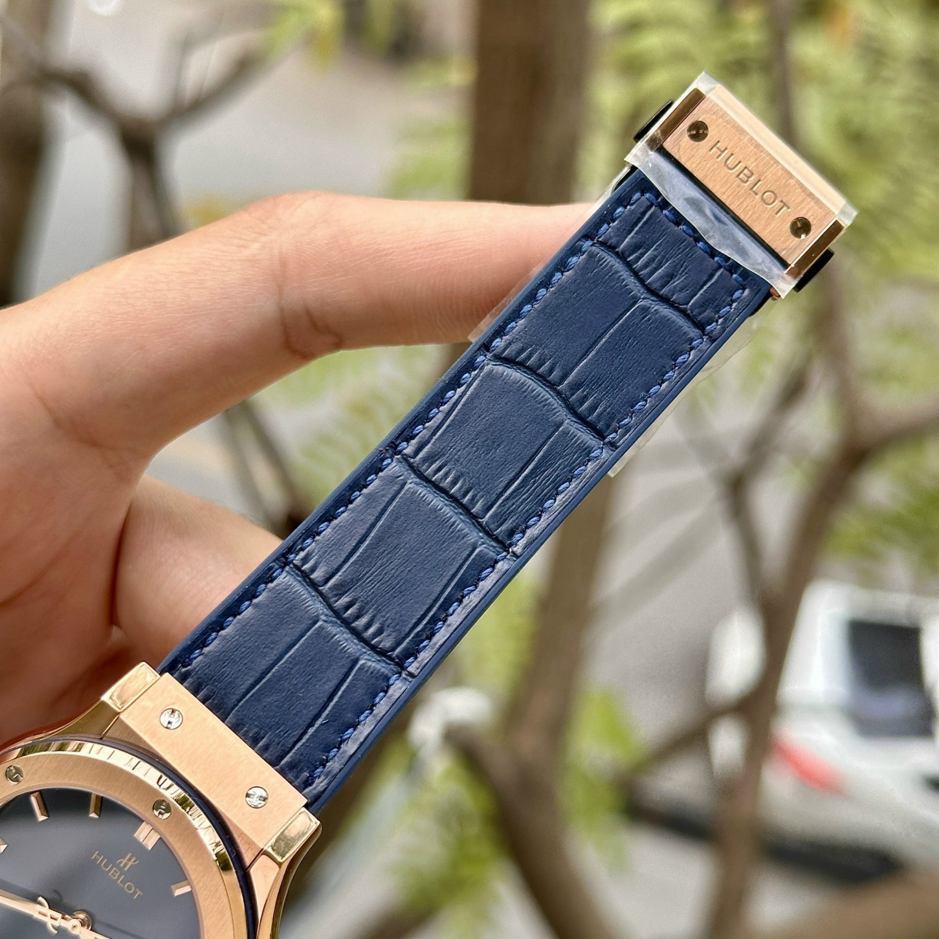 Hublot Replica 1:1 Watch Classic Fusion King Gold Blue Dial JJF Factory 42mm
