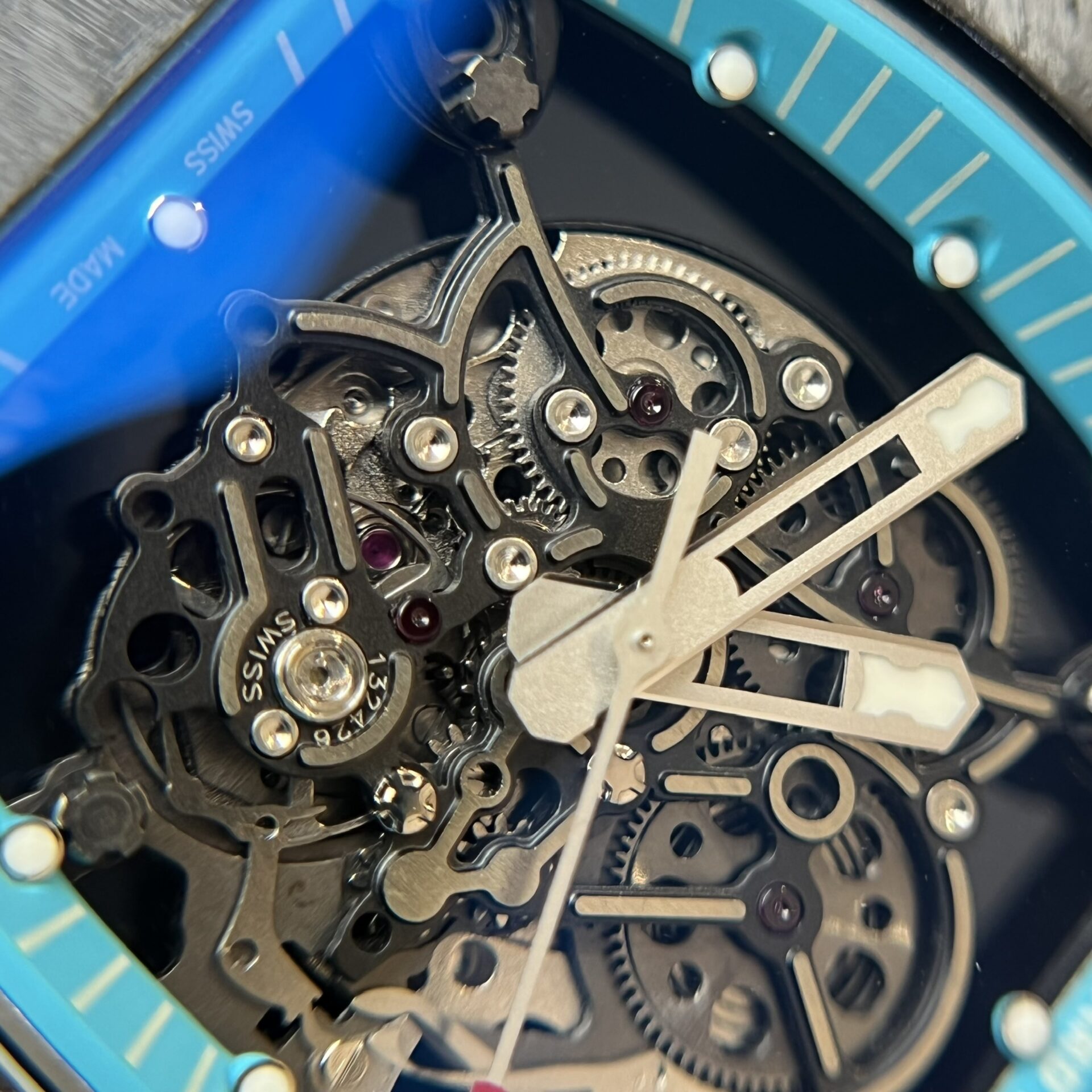 Richard Mille RM055 Full Carbon White Rubber Strap Replica 1:1 Watch 45mm