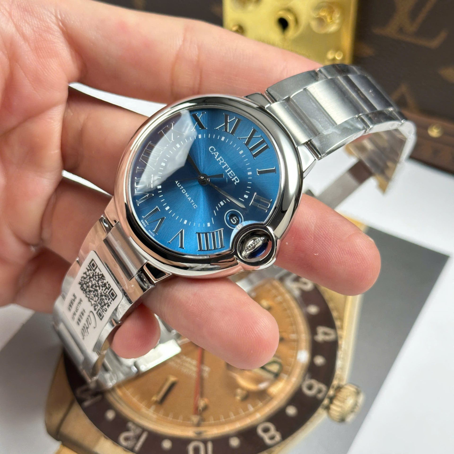 Cartier Ballon Bleu Replica Watches Blue Dial Automatic Movement AF Factory 40mm