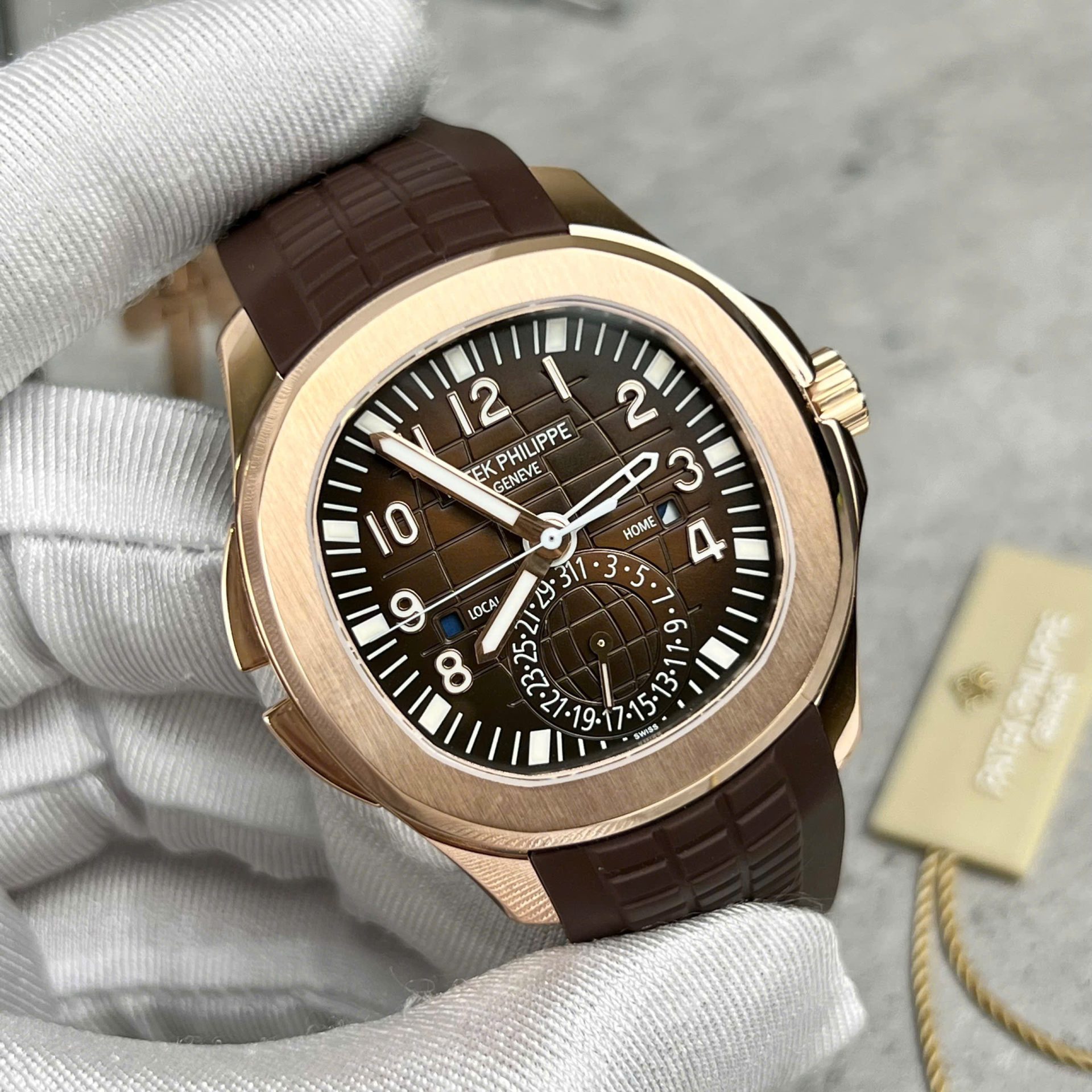 Patek Philippe Aquanaut 5164 Brown Dial Custom 18K Gold Wrapped 40.8mm