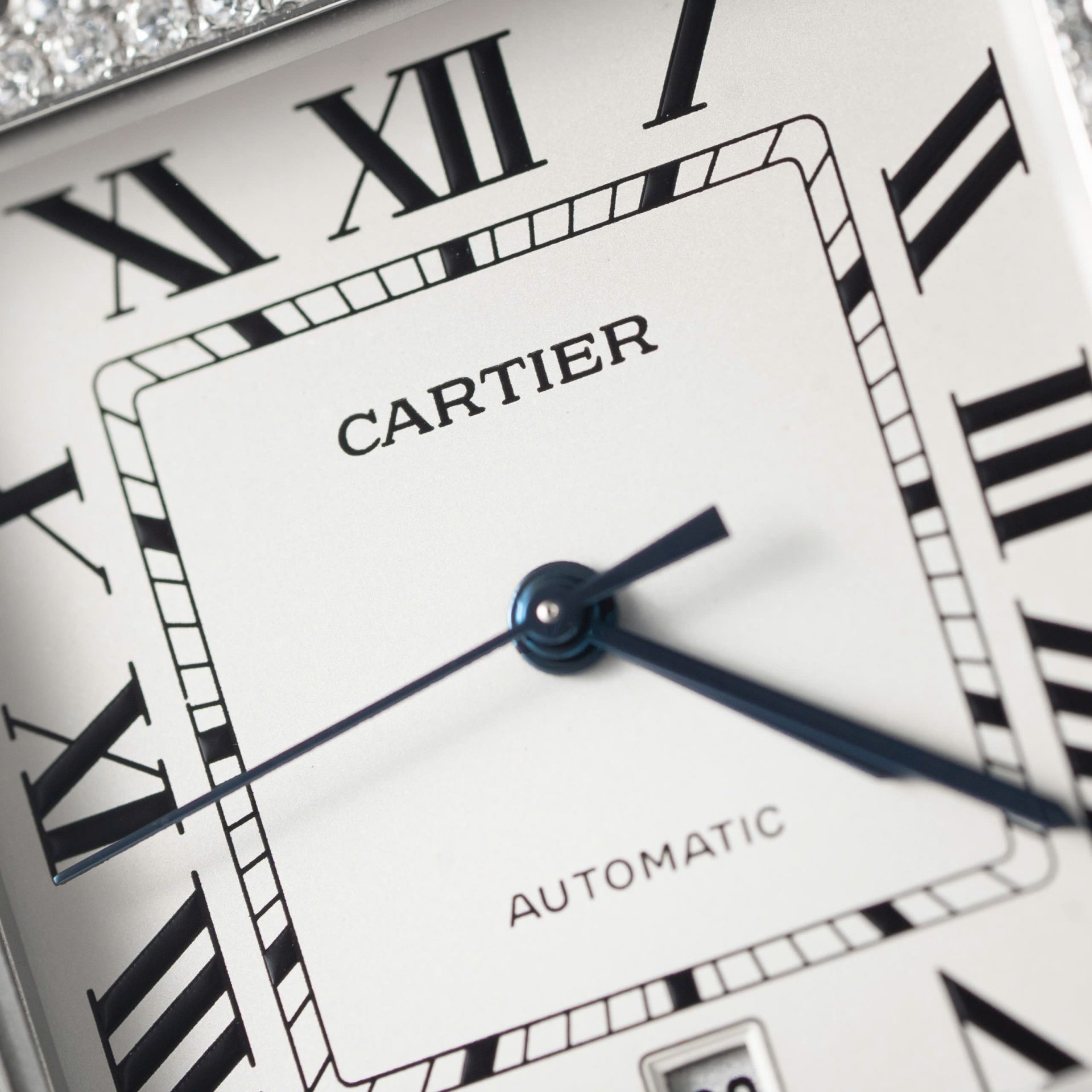 Cartier Replica 11 Watch Santos Moissanite Diamond Bezel White Dial BV Factory 39.8mm