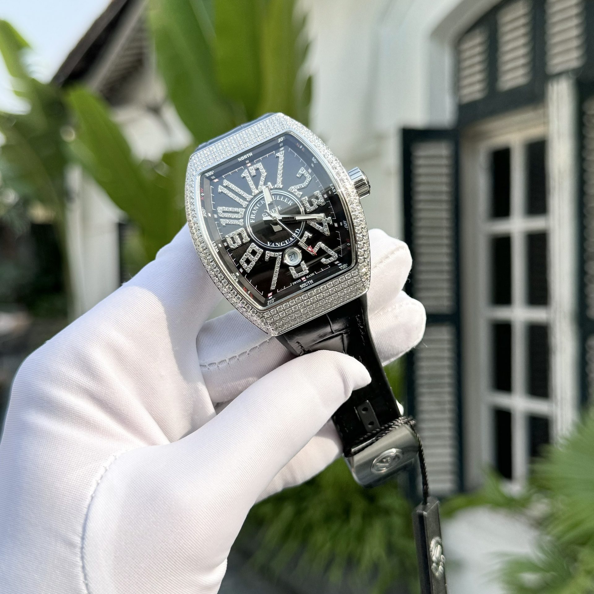 Franck Muller V45 SC DT Replica 11 Watch Black Dial With Stone  Factory ABF 45mm