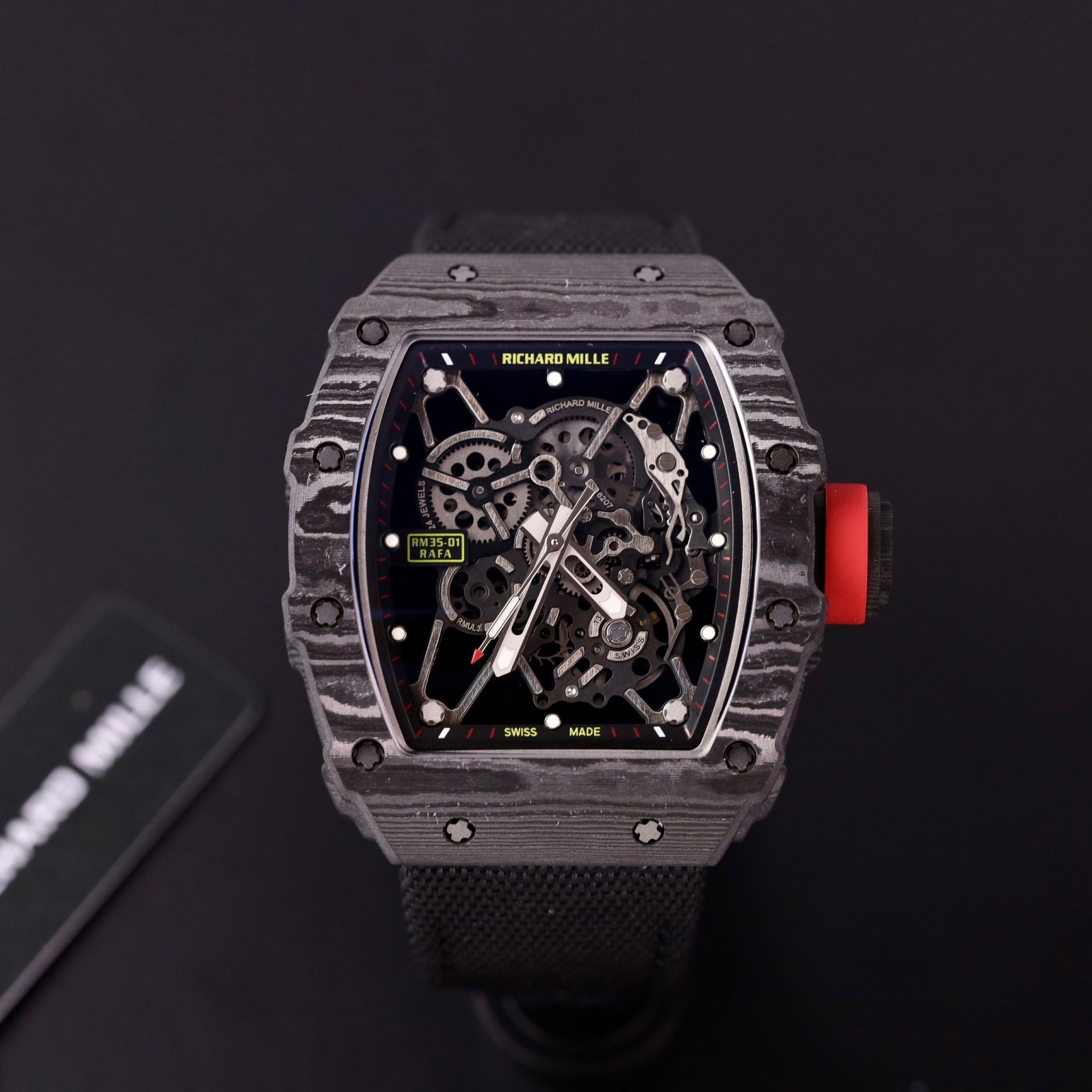 Richard Mille Replica 1:1 Watch RM35-01 Full Carbon Super Light Parachute Strap 44mm