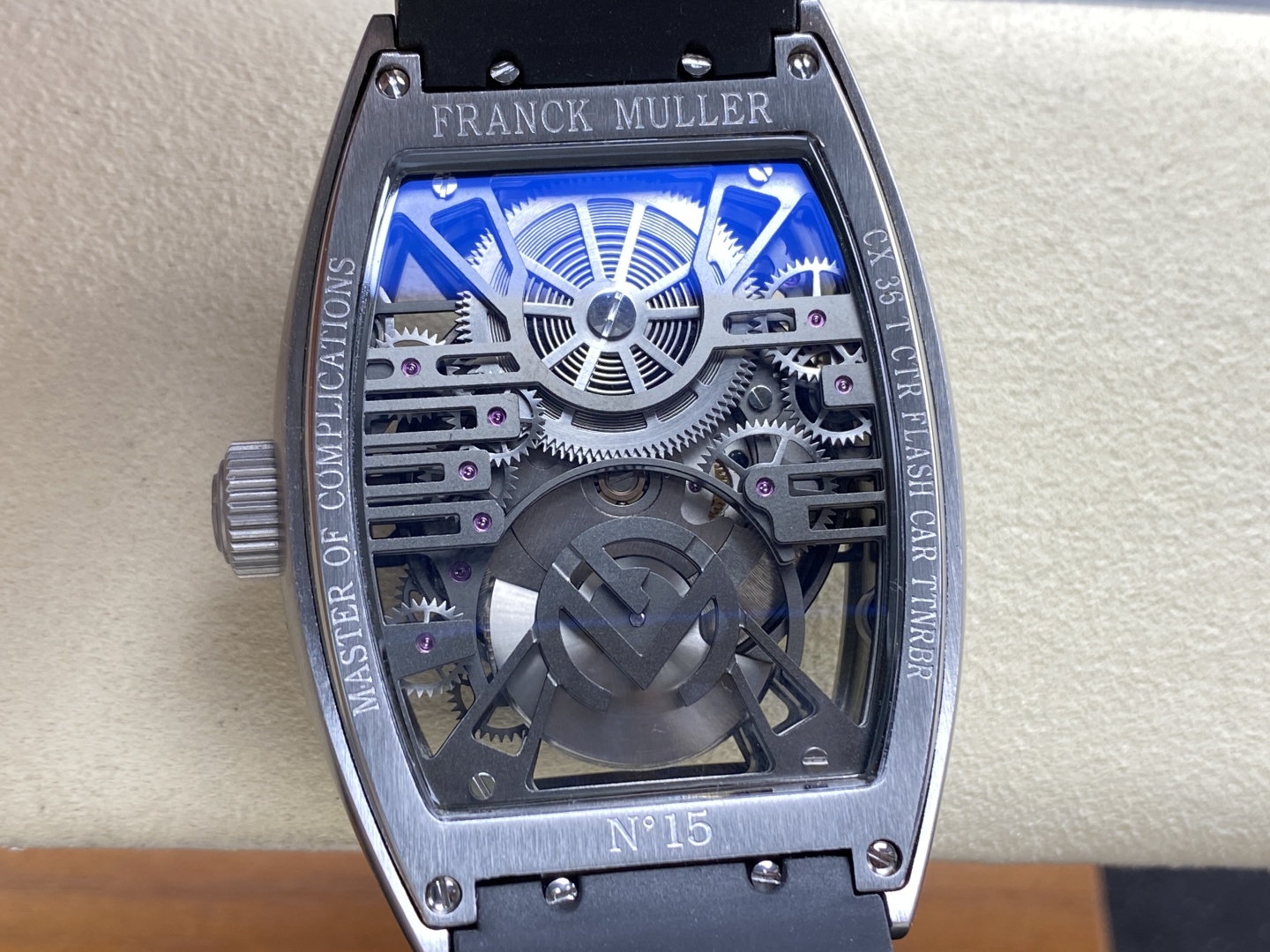 Franck Muller Curvex CX Grand Central Tourbillon Skeleton Luxury Replica Watches Men s 36x53mm