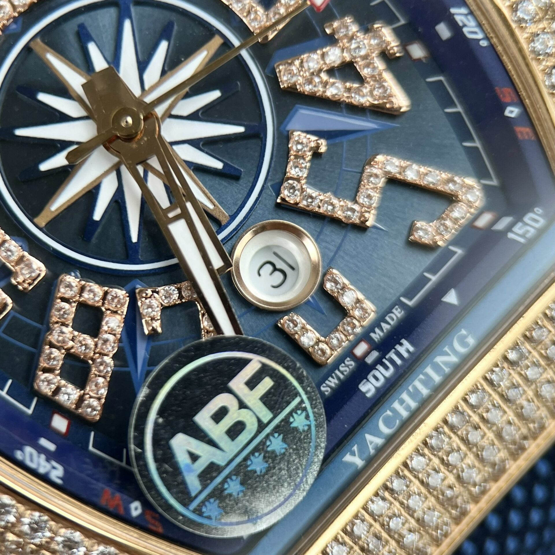 Franck Muller Replica 11 Watch V45 Blue Dial Rose Gold Case 45mm