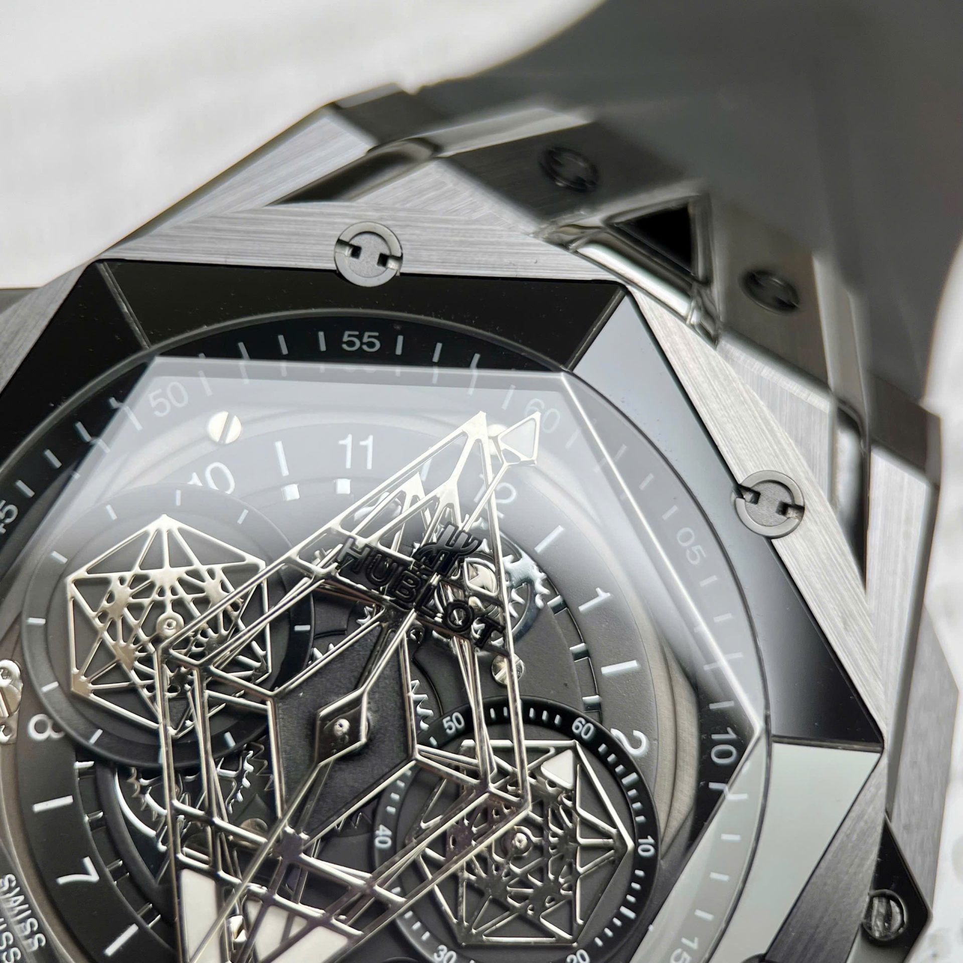 Hublot Best Copies Watches Big Bang Sang Bleu II Black Ceramic BBF Factory 45mm