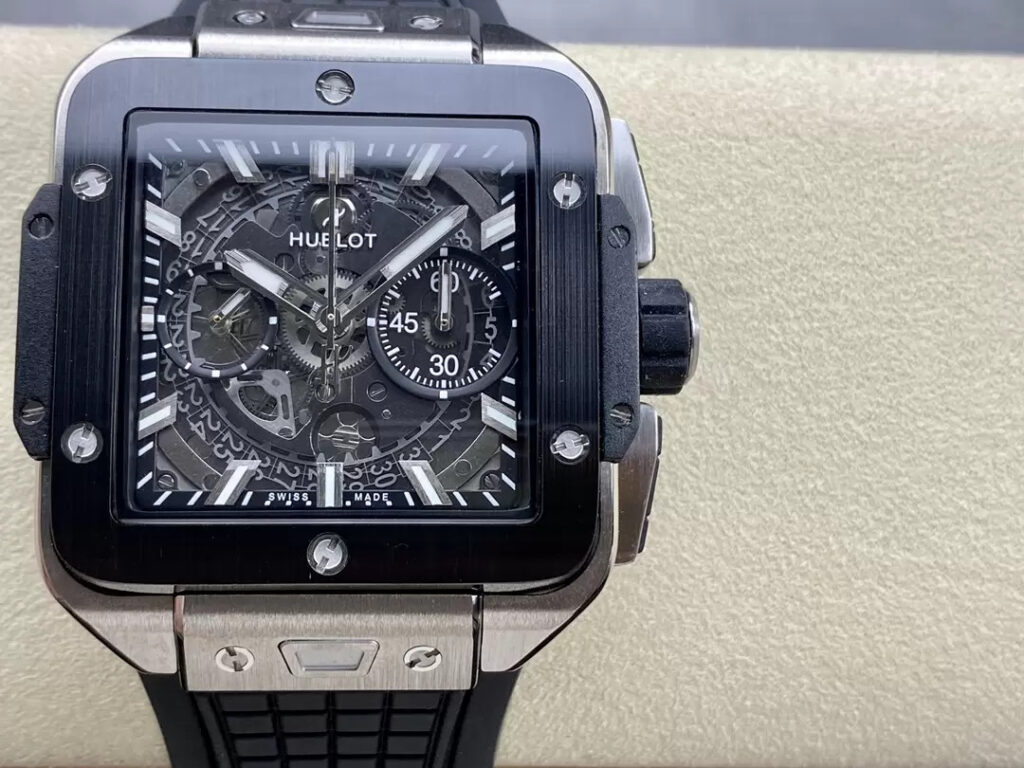 Hublot Replica 1:1 Watch Big Bang Square Titanium Black Ceramic Bezel 42mm