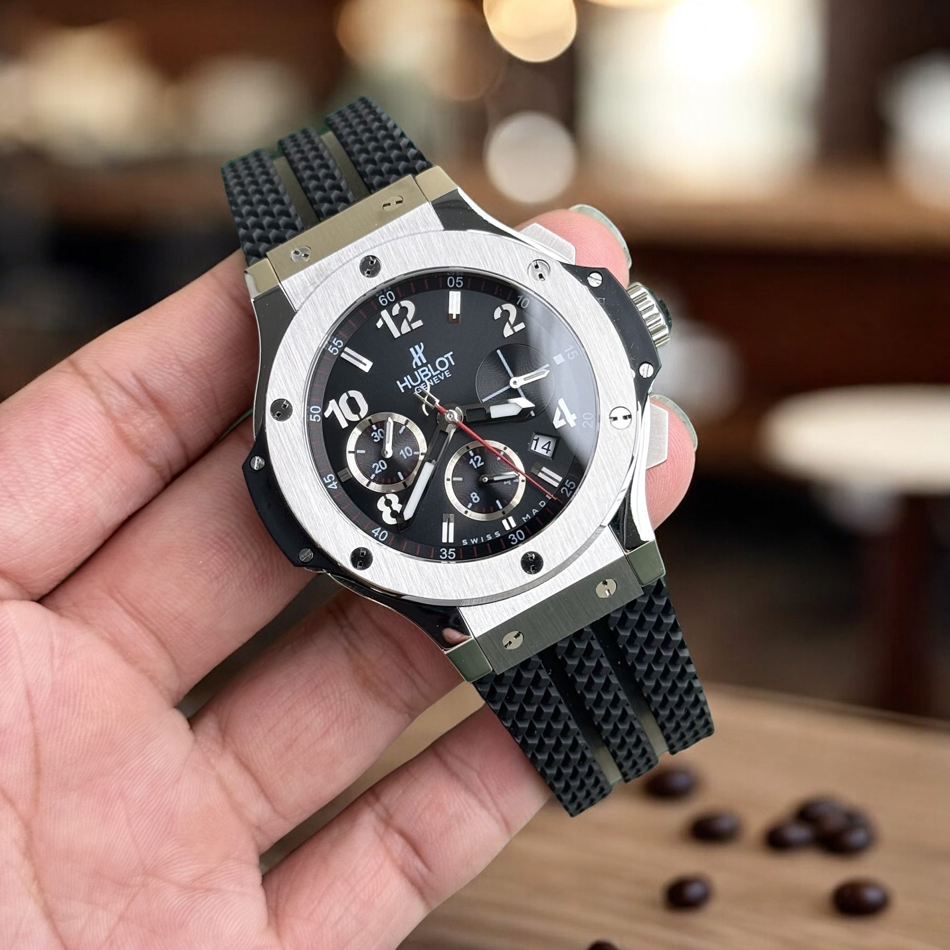 Hublot Replica 11 Watch Big Bang Chronograph Face Black Titanium Automatic 44mm